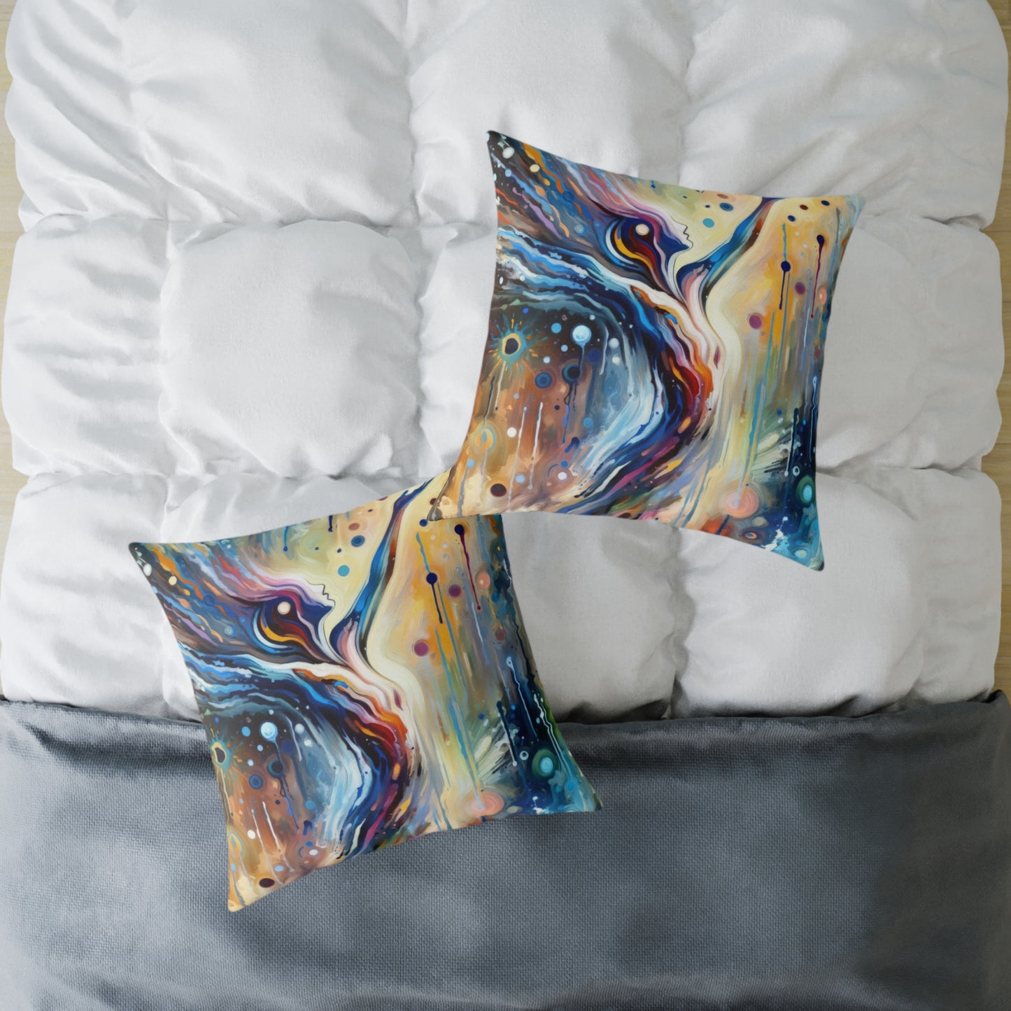 Journey Embrace Tachism Spun Polyester Pillow