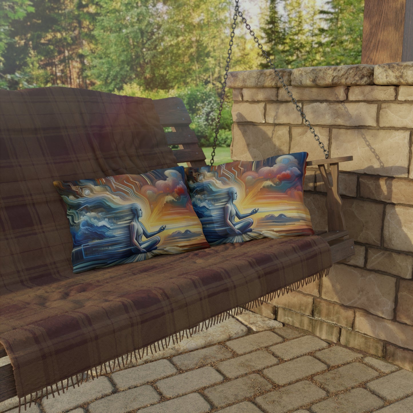 Eternal Digital Meditation Outdoor Pillows