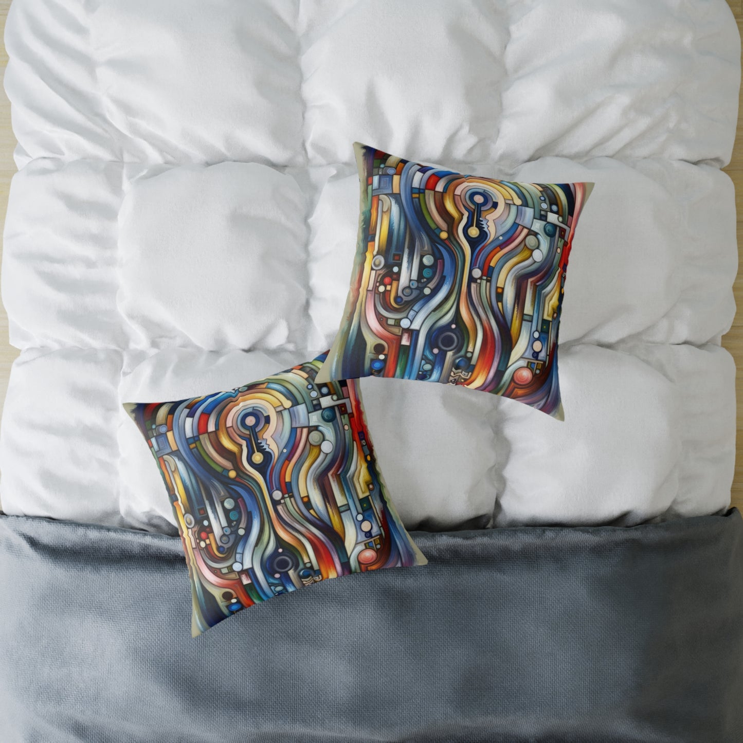 Embracing Faceted Unity Spun Polyester Pillow