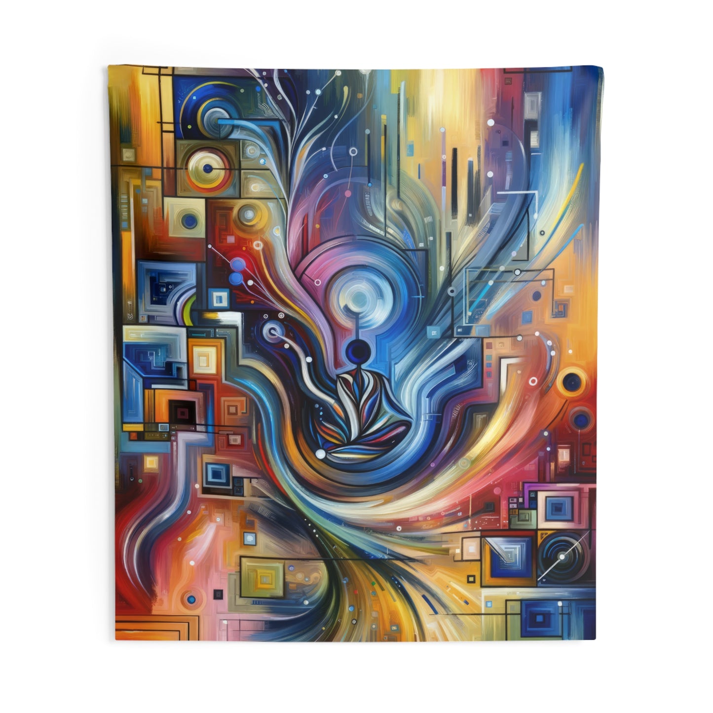Digital Mindfulness Abstract Indoor Wall Tapestries