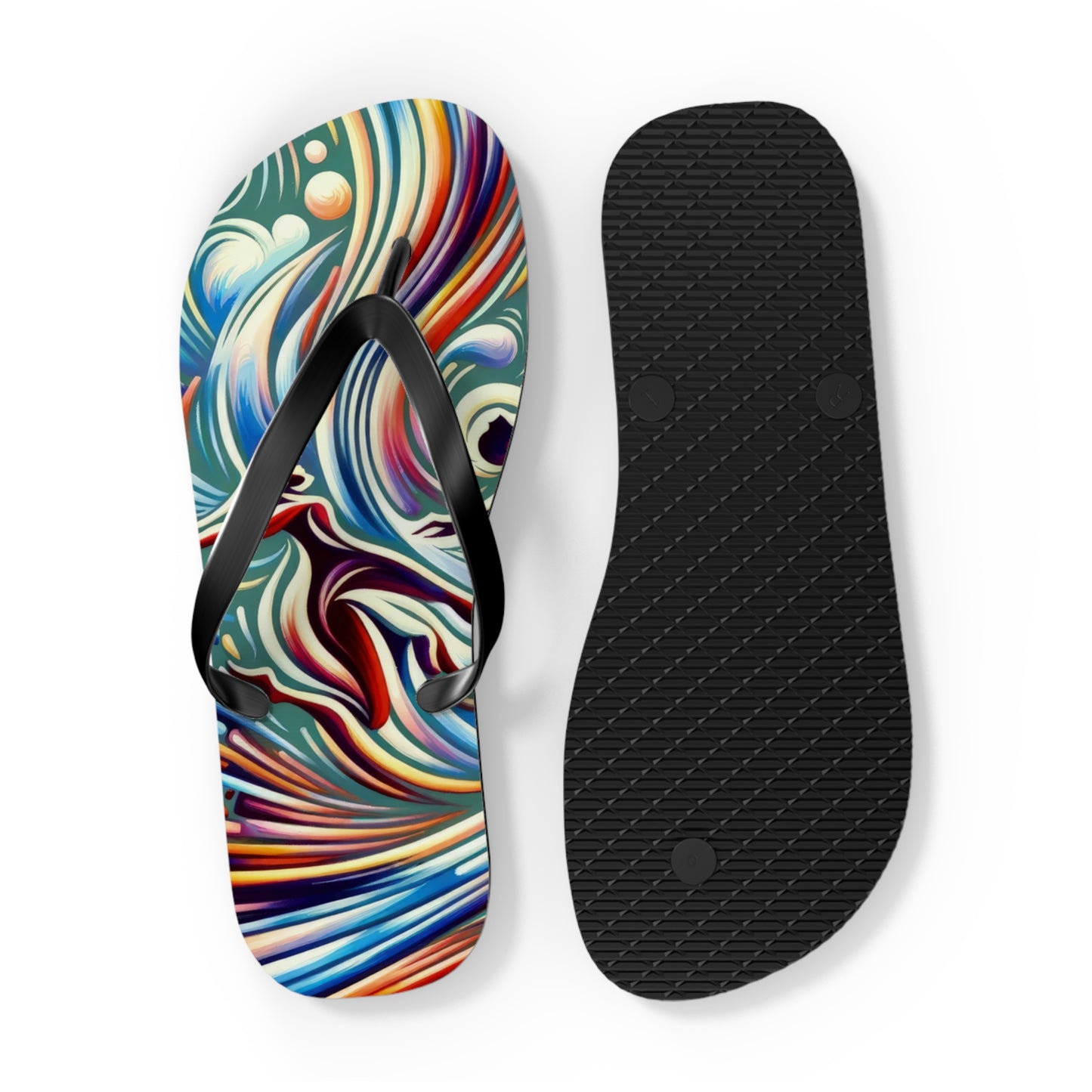 Choreographic Mindful Tachism Flip Flops