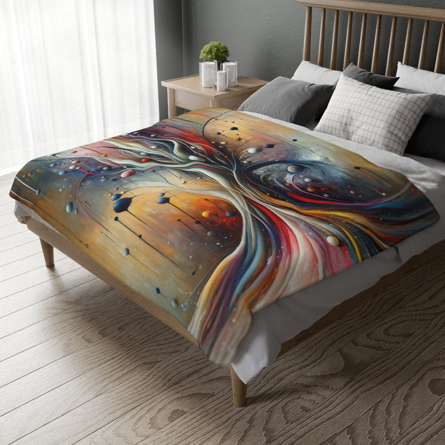 Invisible Threads Influence Velveteen Microfiber Blanket (Two-sided print)