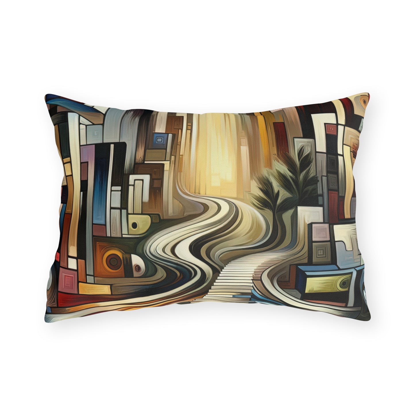 Relatable Journey Abstraction Outdoor Pillows