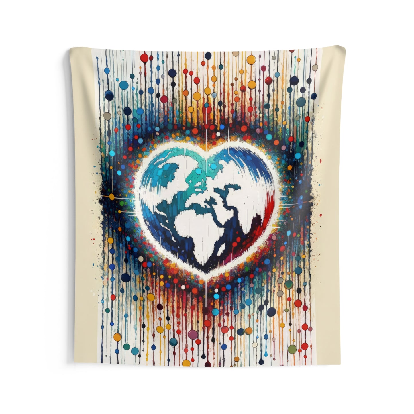 Heartbeats Synchronizing Peace Indoor Wall Tapestries