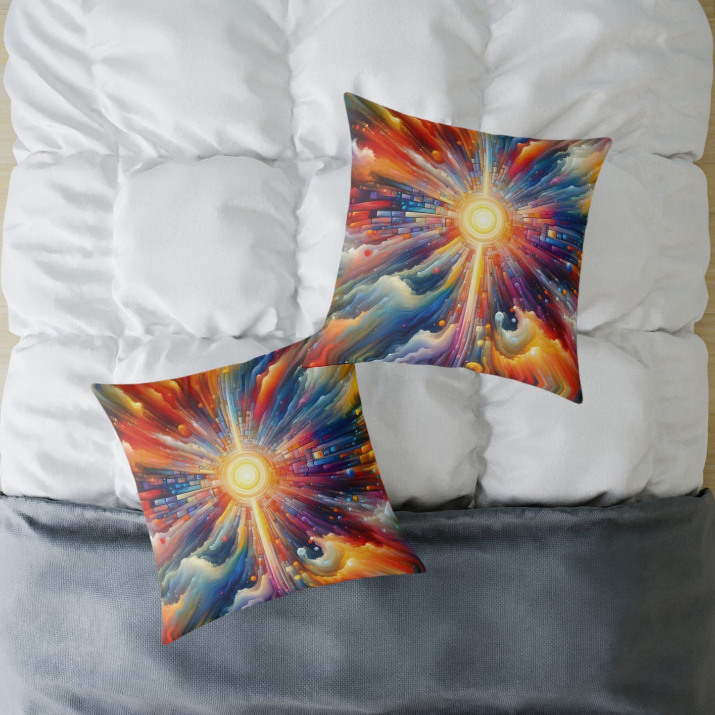 Kaleidoscopic Tachism Breath Spun Polyester Pillow