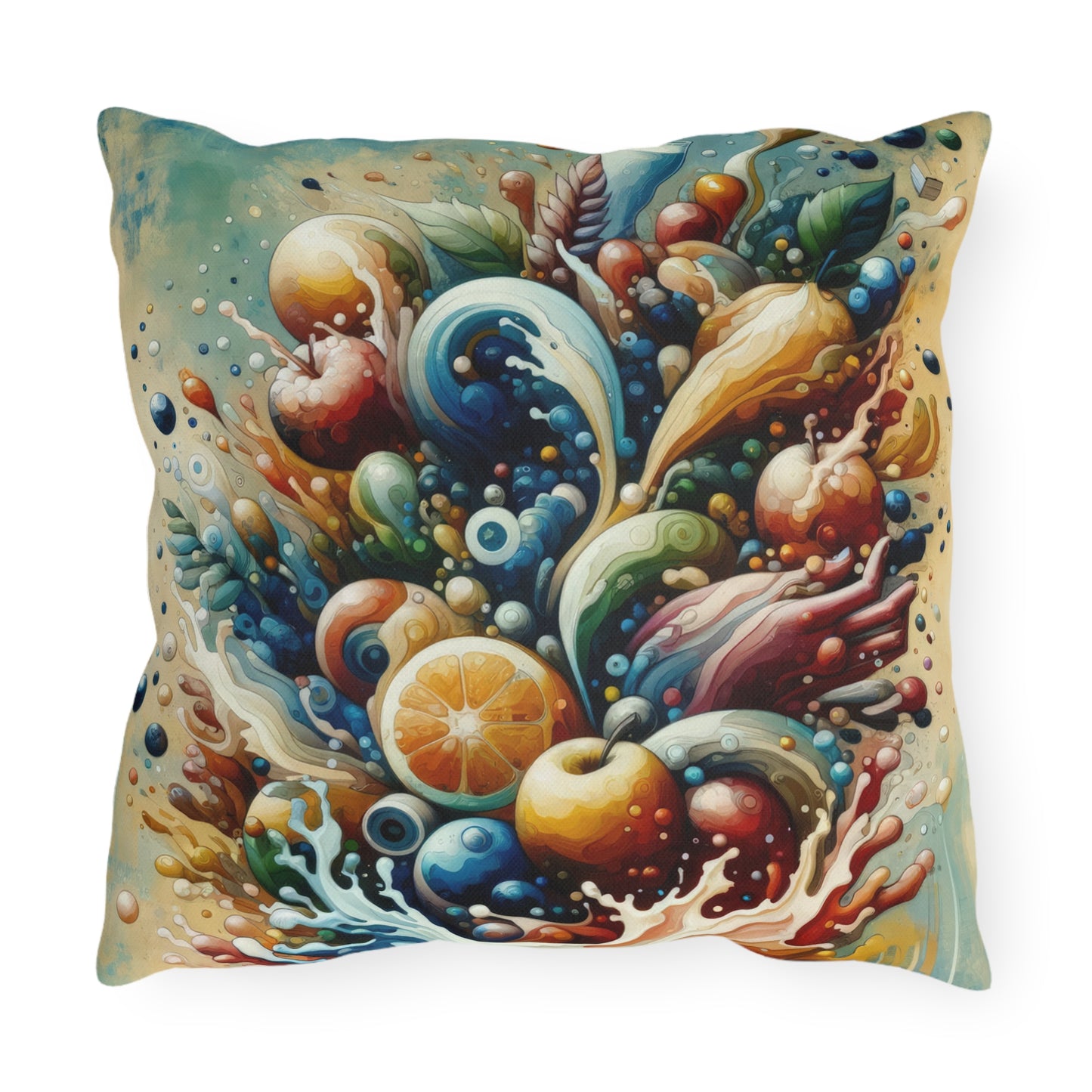Nourishing Tachism Symphony Outdoor Pillows