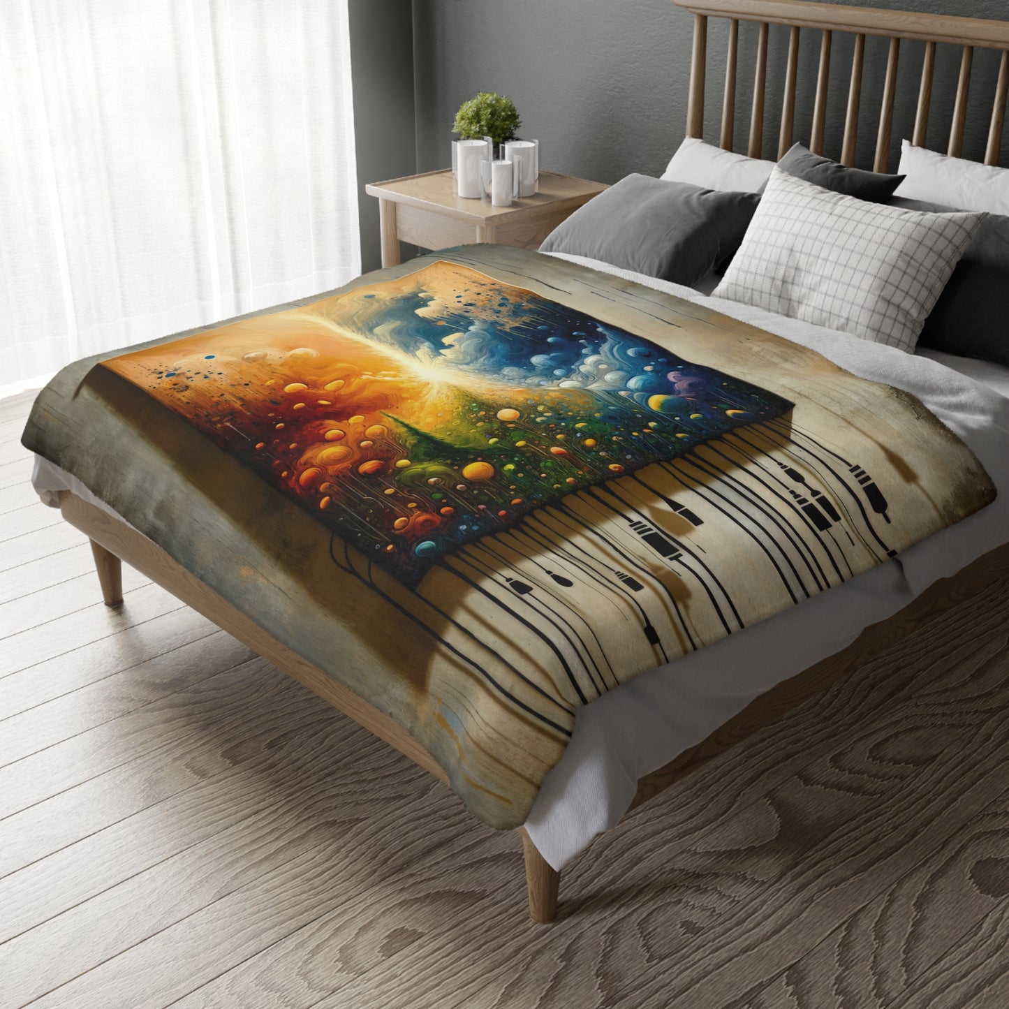 Disconnecting Harmonious Reconnection Velveteen Microfiber Blanket (Two-sided print)