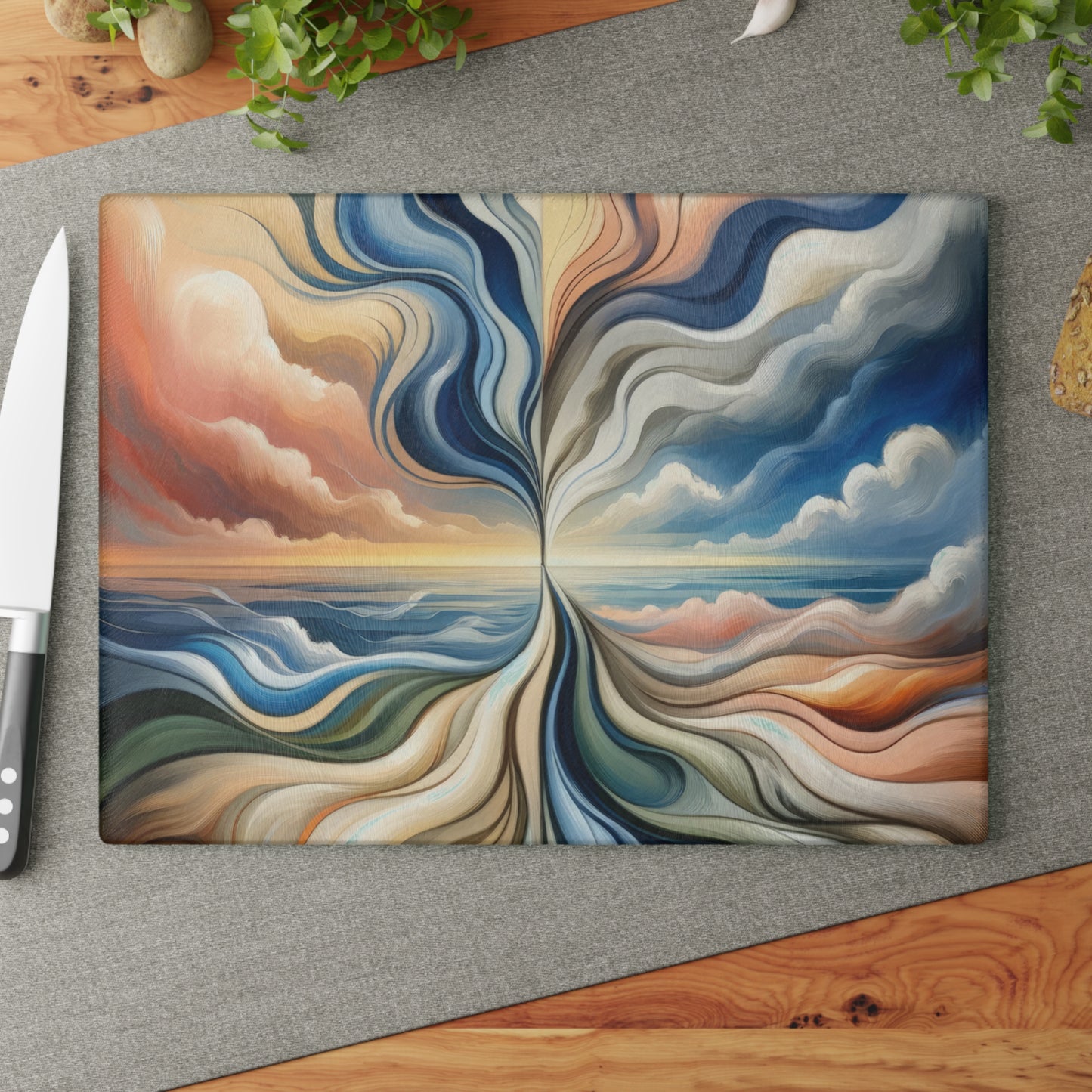 Tachism Confluence Harmony Glass Cutting Board