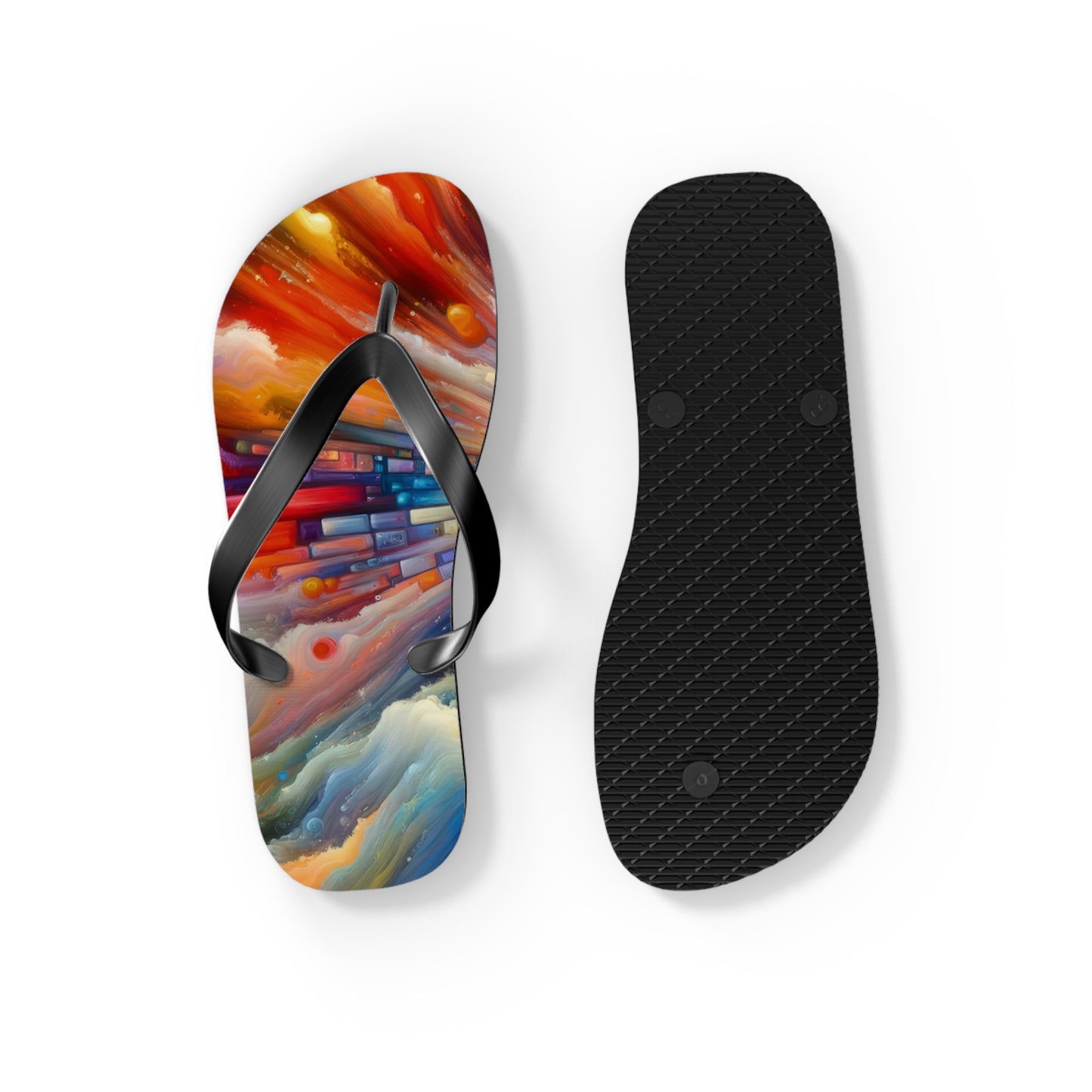 Kaleidoscopic Tachism Breath Flip Flops