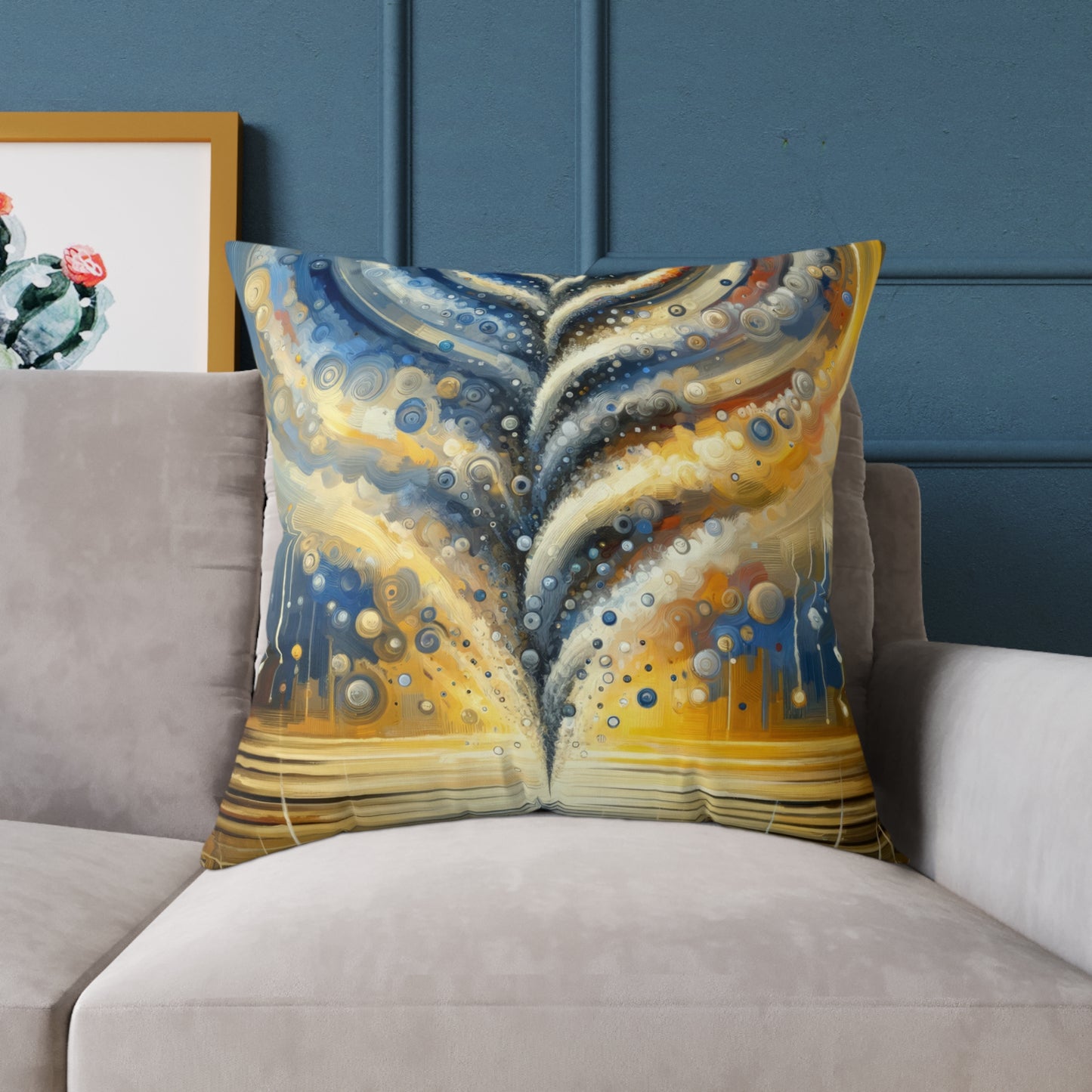Ripple Effect Abstraction Spun Polyester Pillow