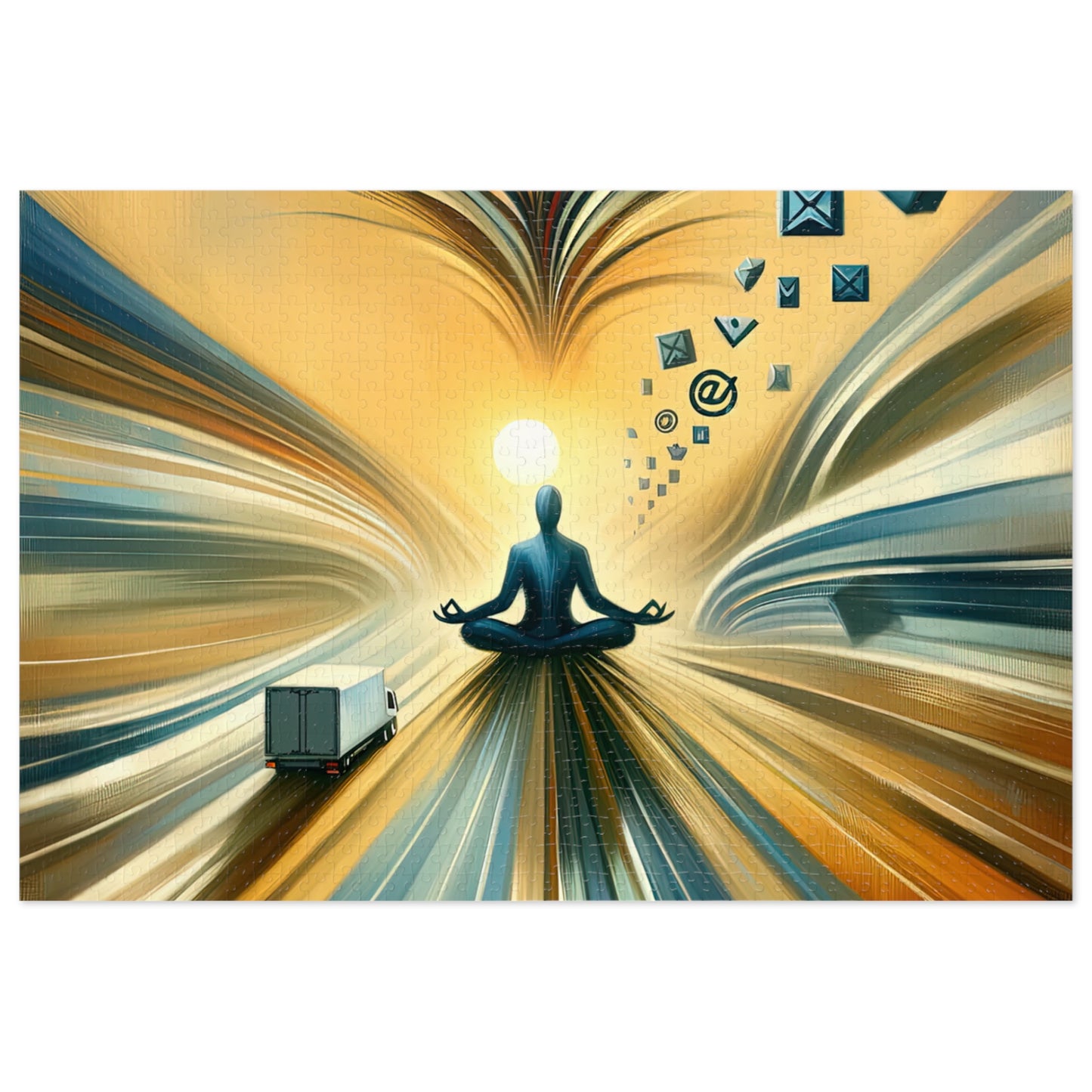 Meditative Commute Flow Jigsaw Puzzle (30, 110, 252, 500,1000-Piece)
