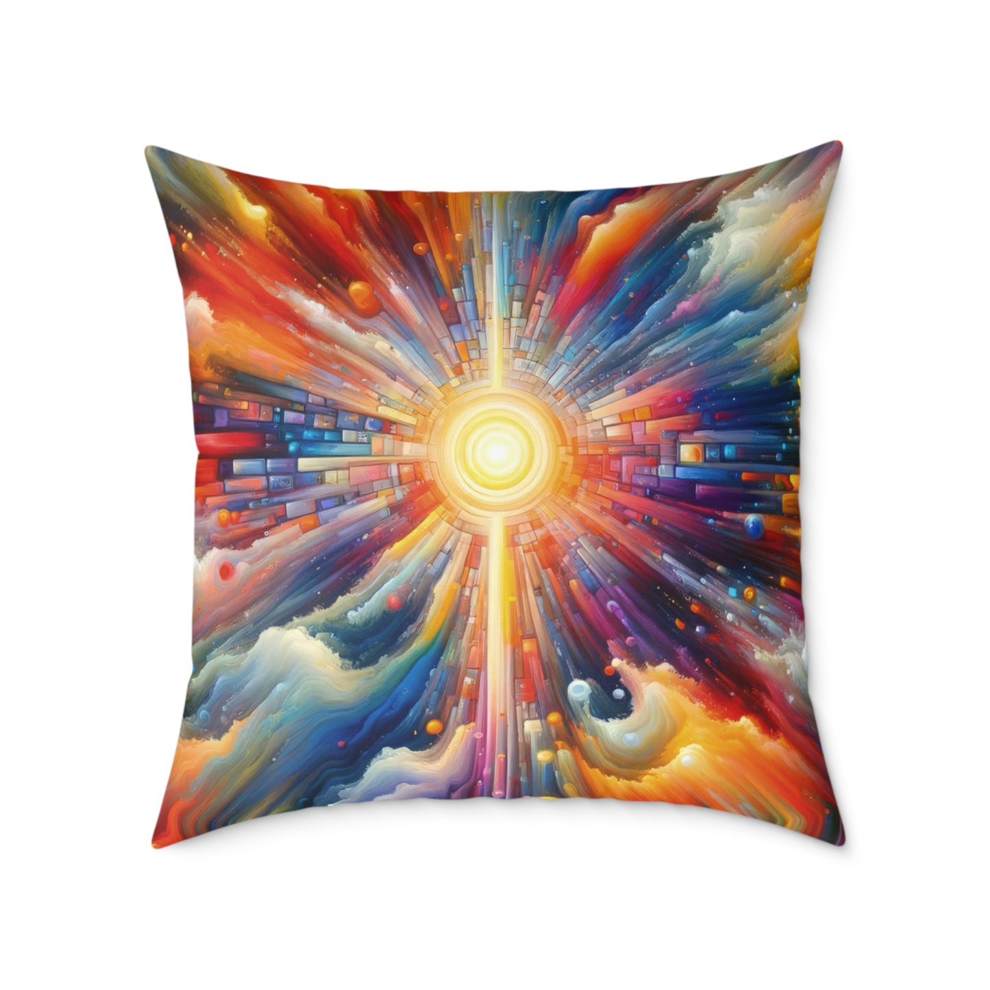 Kaleidoscopic Tachism Breath Spun Polyester Pillow