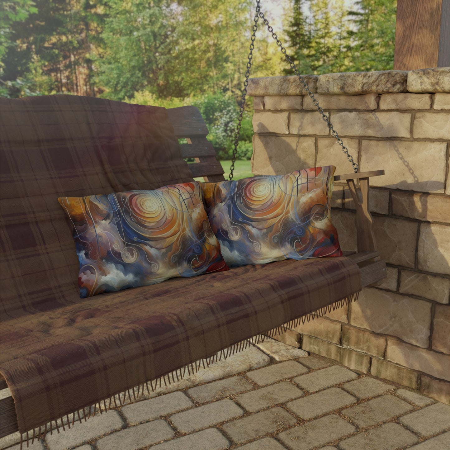 Presence Anchored Tachism Outdoor Pillows