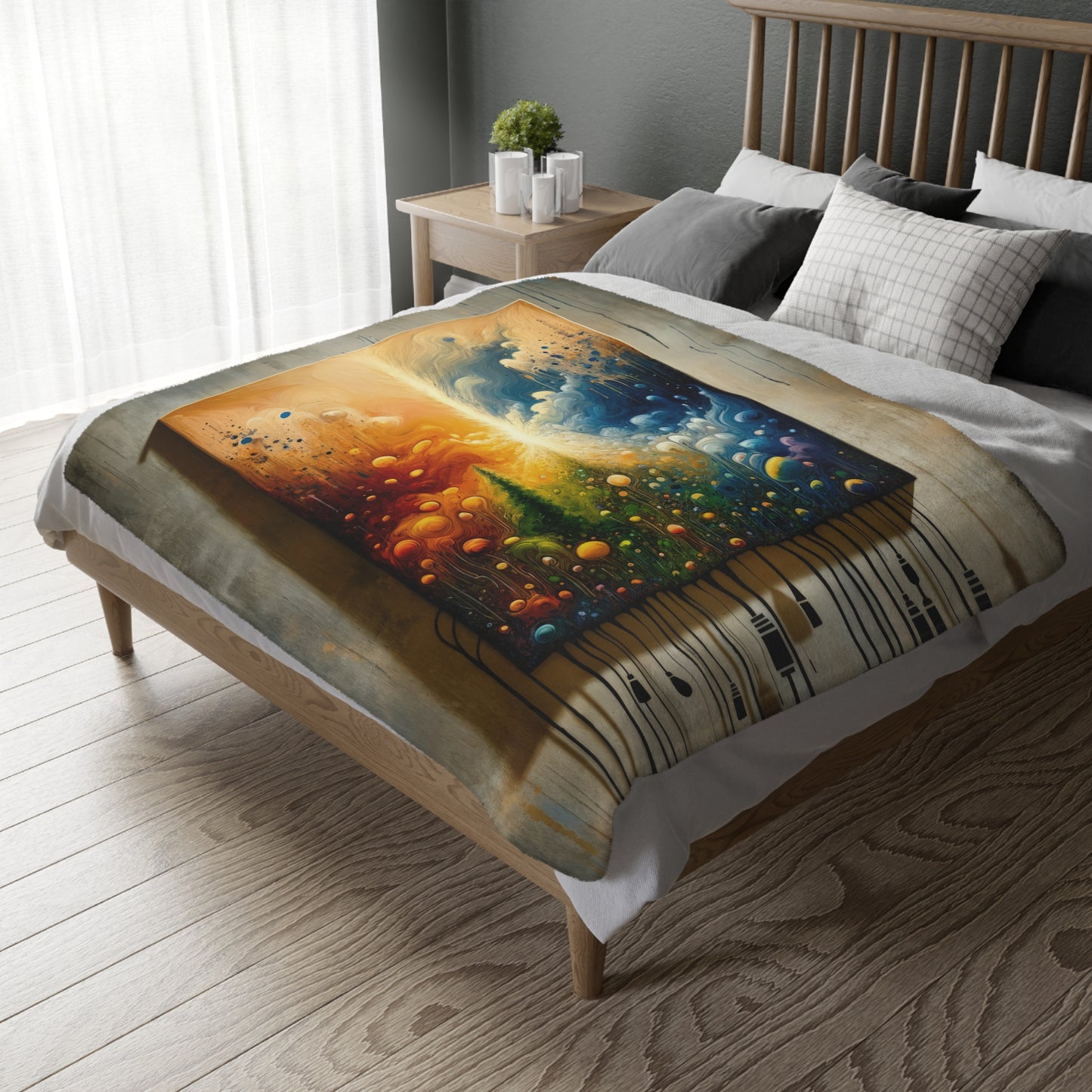 Disconnecting Harmonious Reconnection Velveteen Microfiber Blanket (Two-sided print)