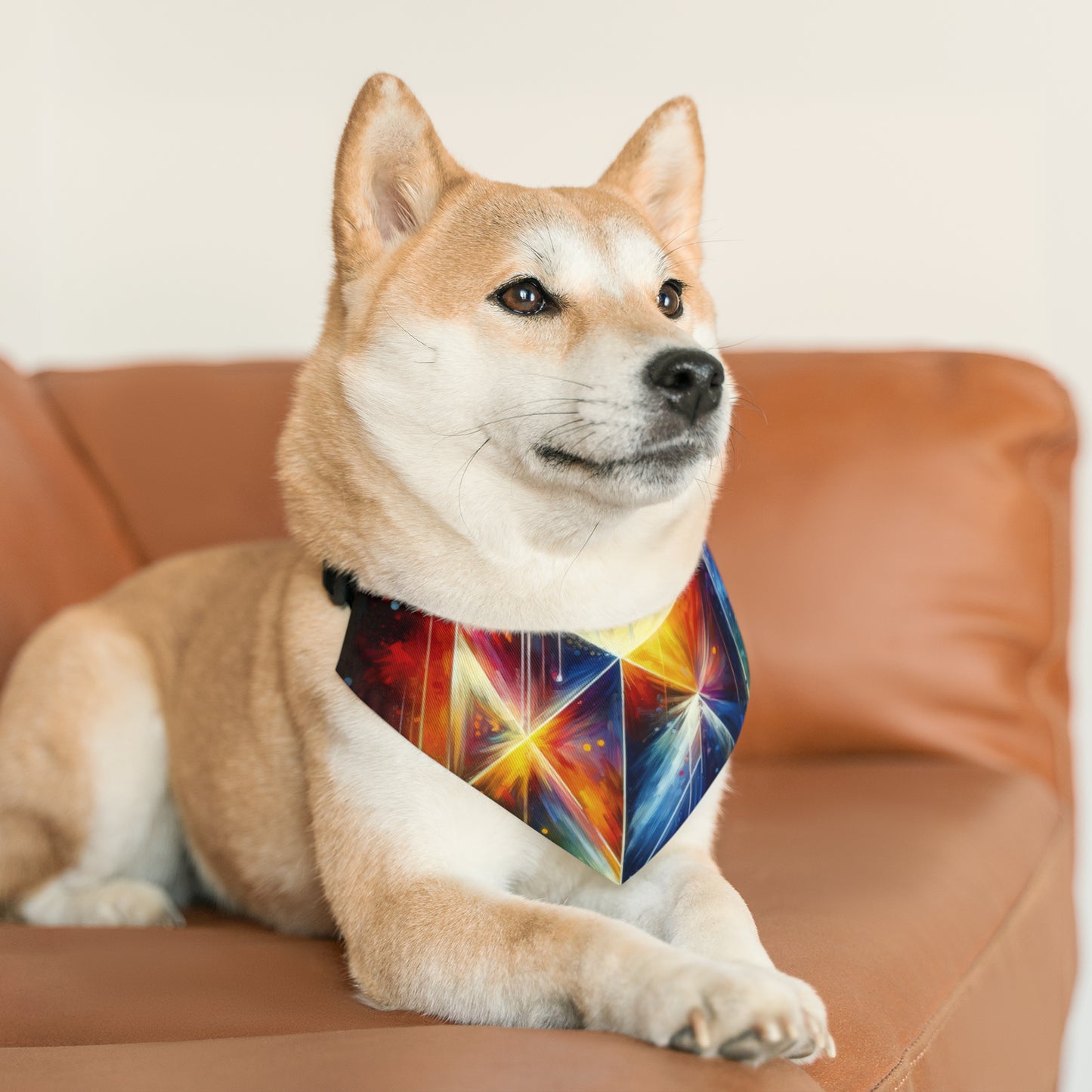 Prismatic Light Spectrum Pet Bandana Collar
