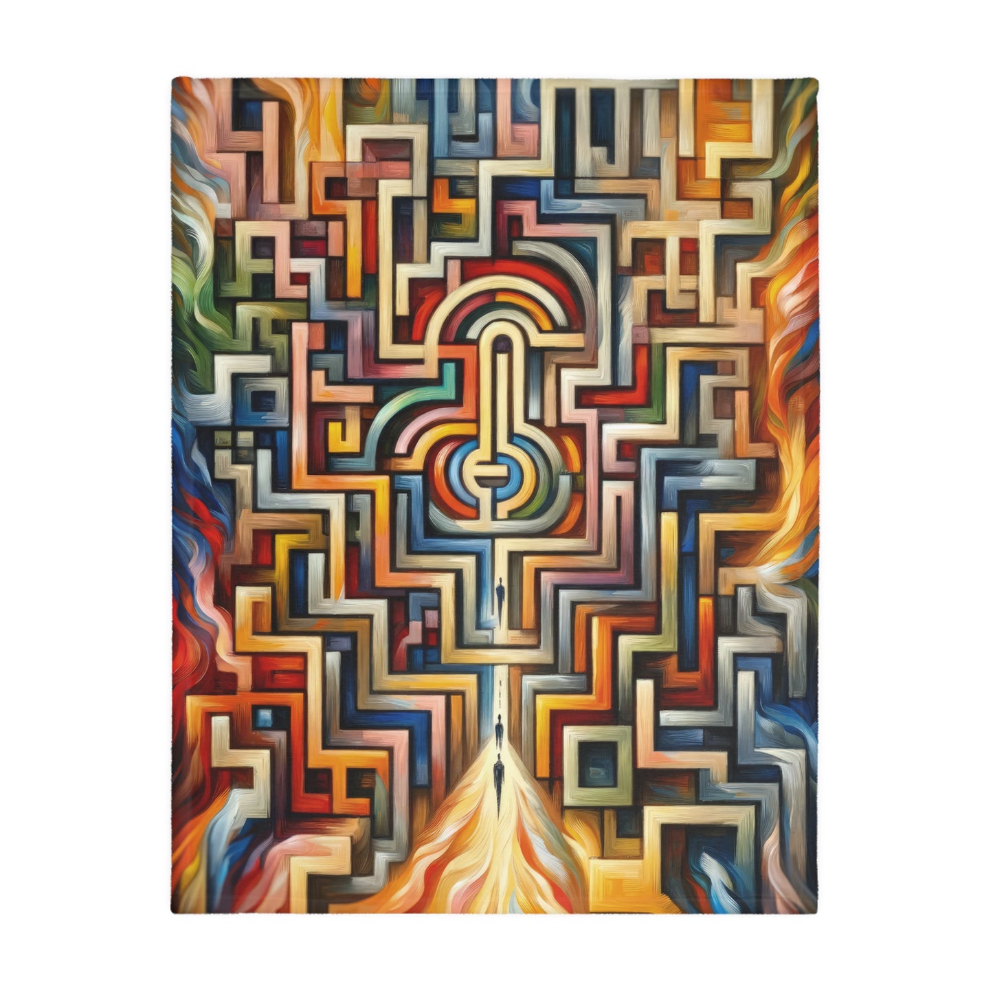 Labyrinthine Love Choices Velveteen Microfiber Blanket (Two-sided print)