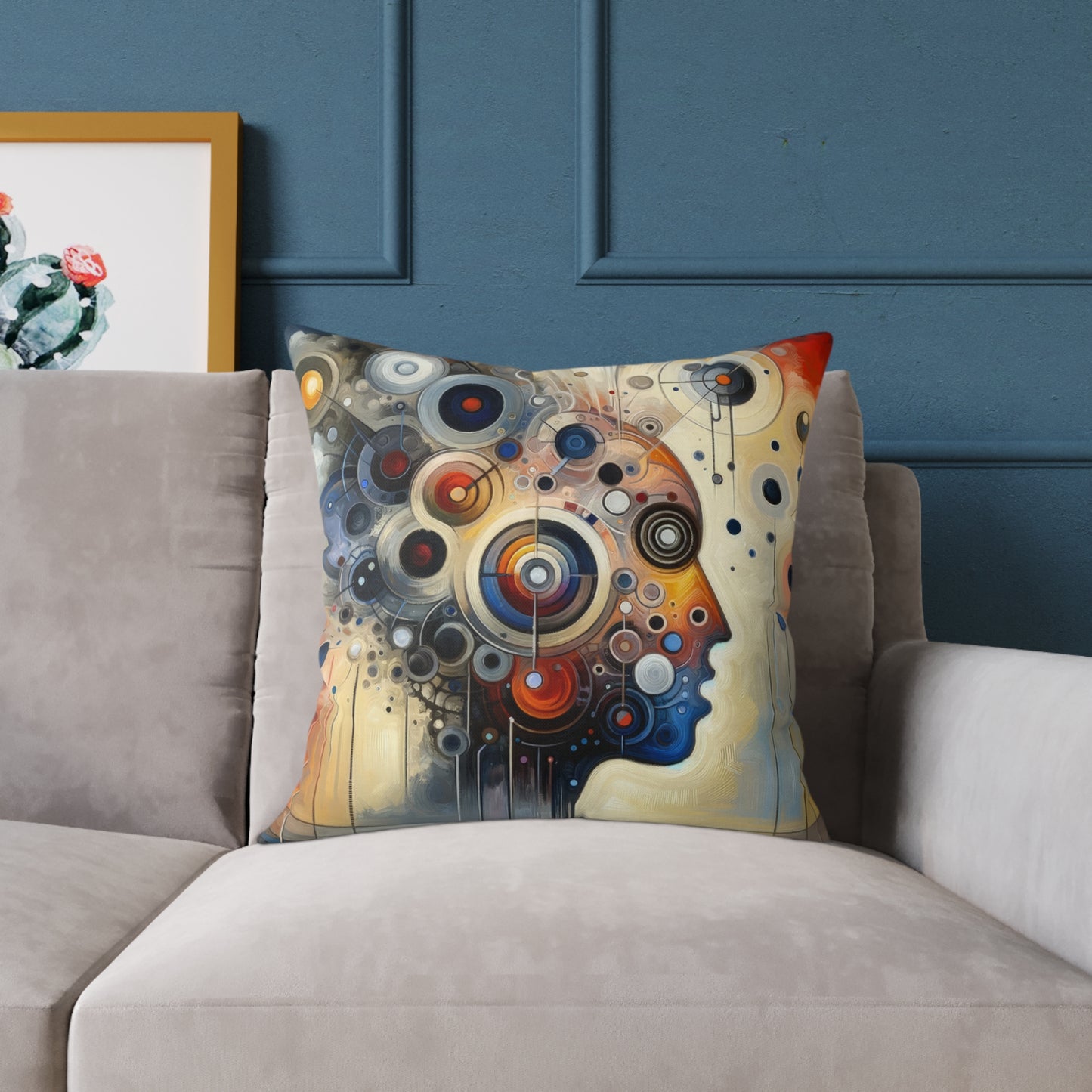 Mindful Tachism Engagement Spun Polyester Pillow