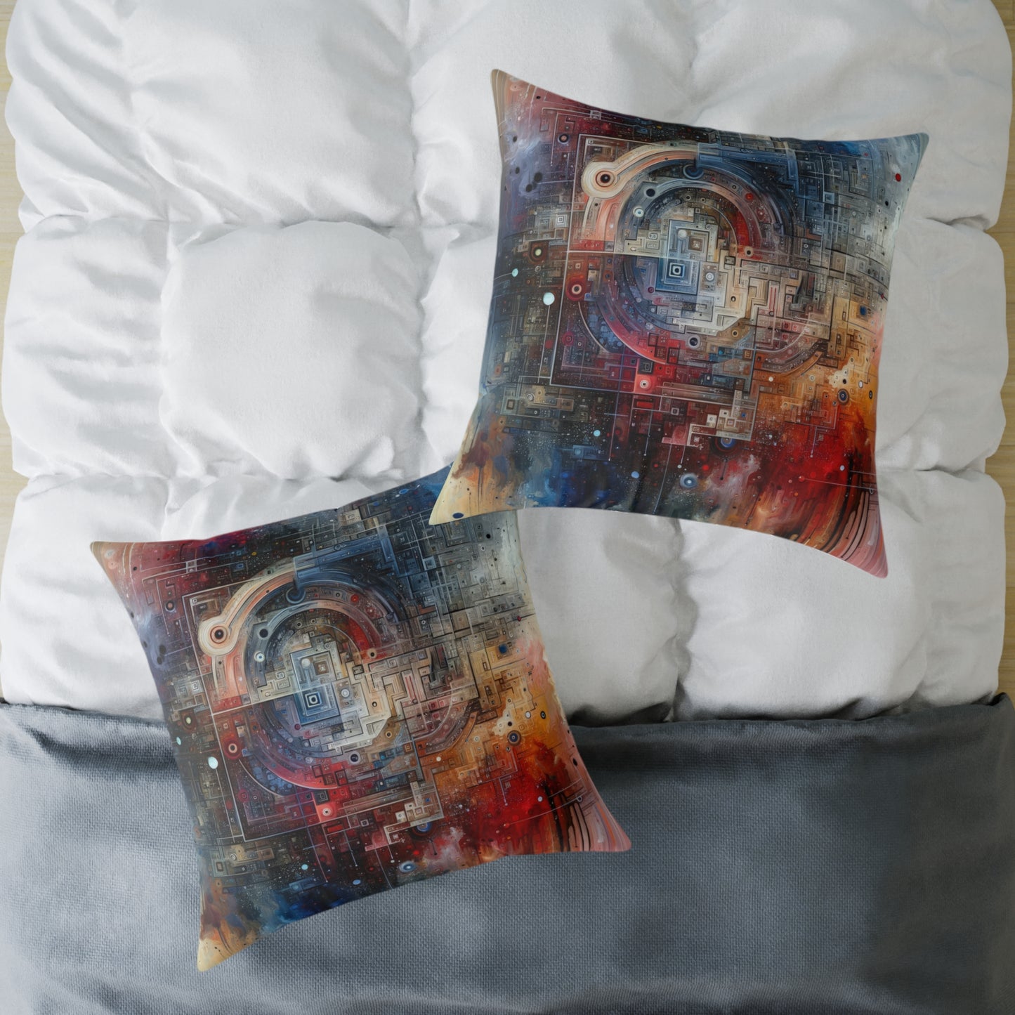 Awareness Algorithm Tachism Spun Polyester Pillow