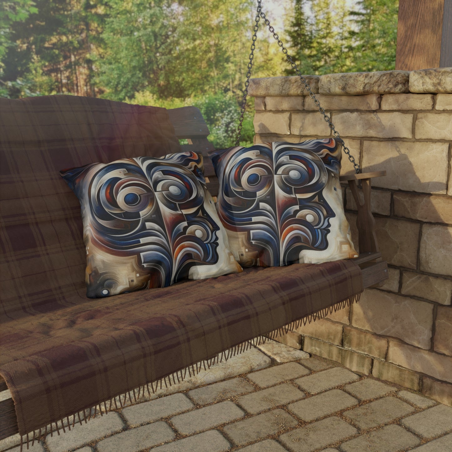 Wisdom Confluence Tachism Outdoor Pillows