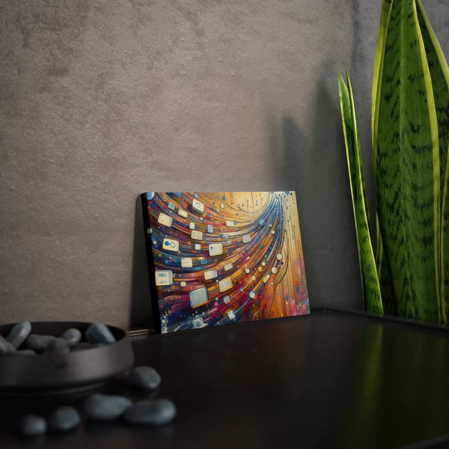 Digital Tapestry Weaving Canvas Photo Tile