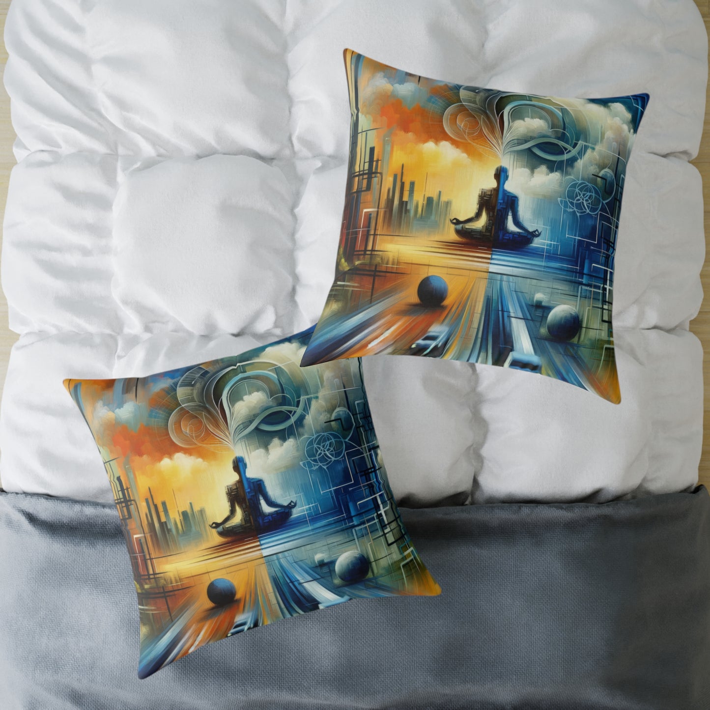 Digital Spiritual Journey Spun Polyester Pillow