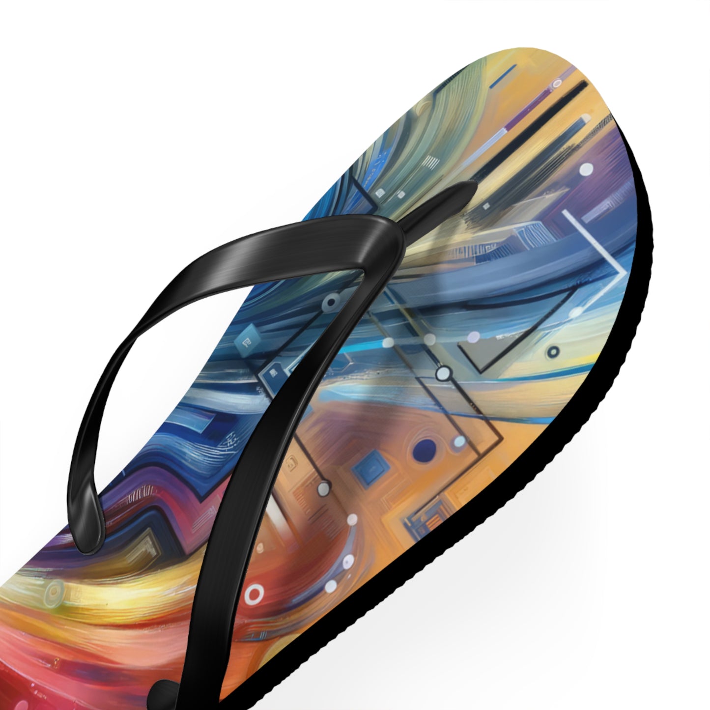 Digital Mindfulness Abstract Flip Flops