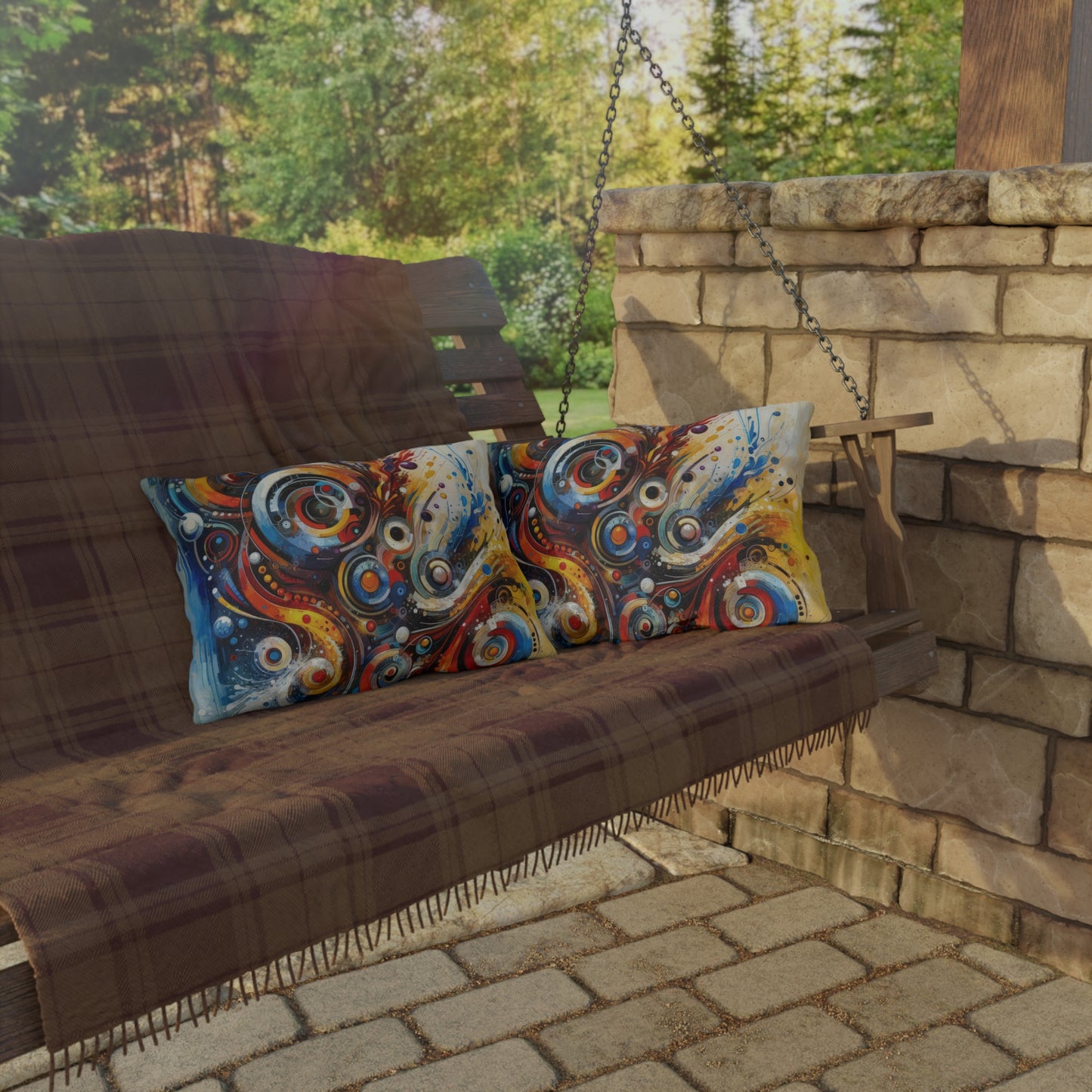 Harmonic Abstract Synergy Outdoor Pillows