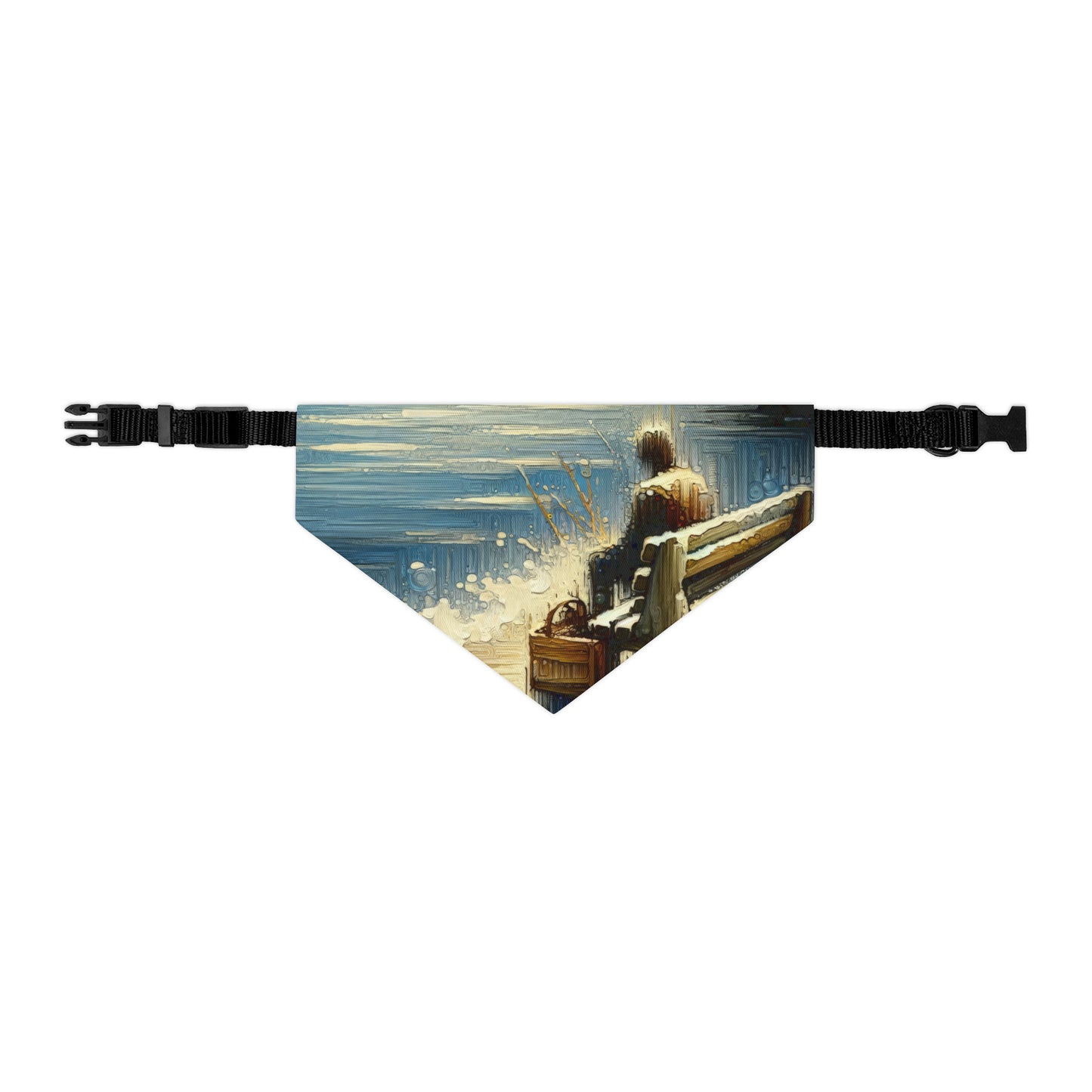 Seaside Solitude Tachism Pet Bandana Collar