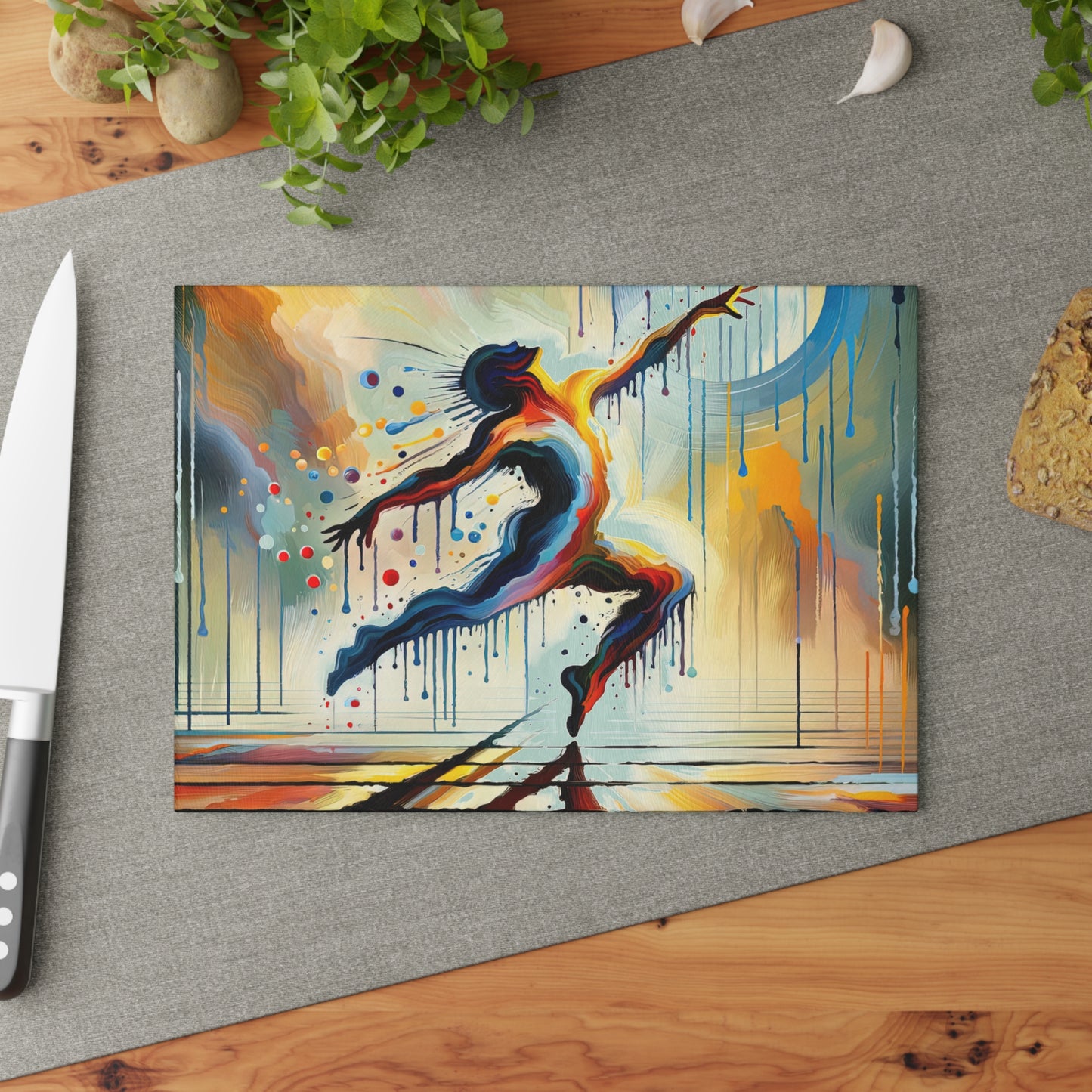 Expressive Dance Reflection Glass Cutting Board