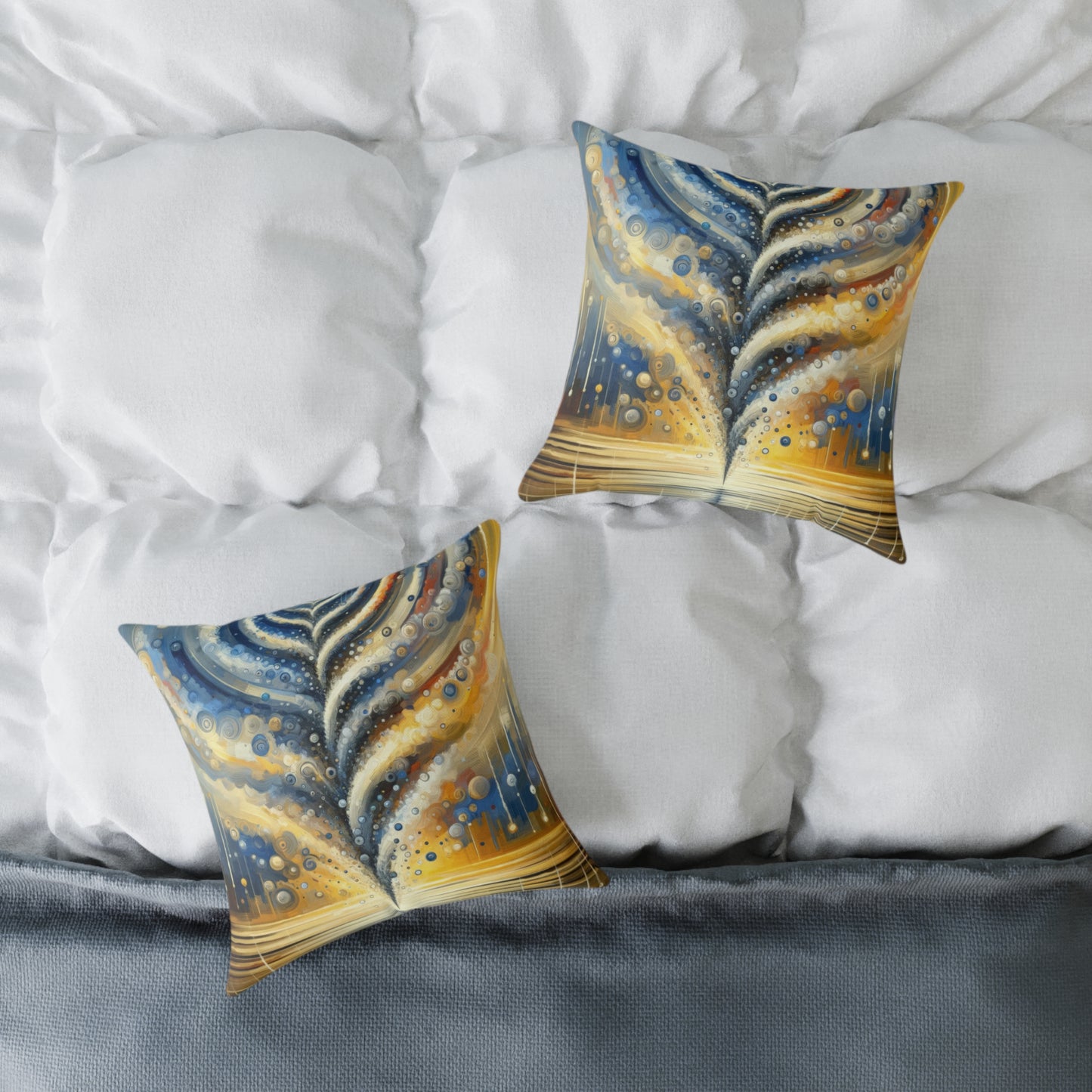 Ripple Effect Abstraction Spun Polyester Pillow