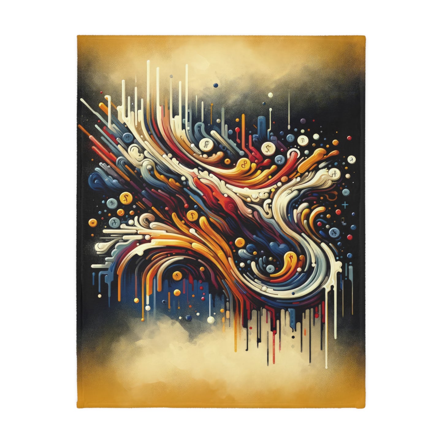Abstract Financial Flux Velveteen Microfiber Blanket (Two-sided print)