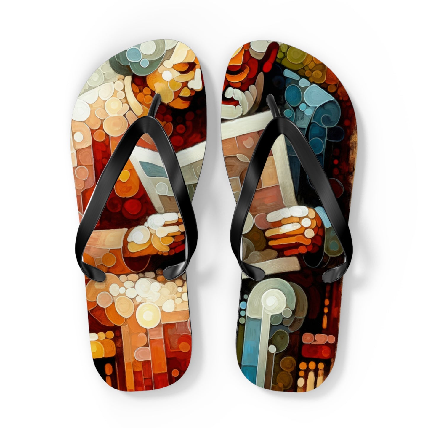Elderly Unity Tachism Flip Flops