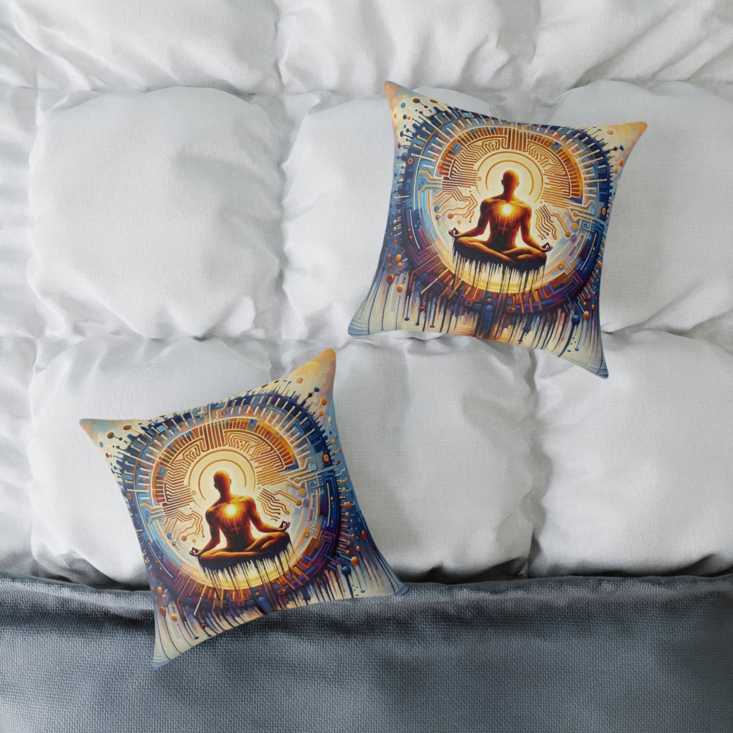 Meditative Technological Fusion Spun Polyester Pillow