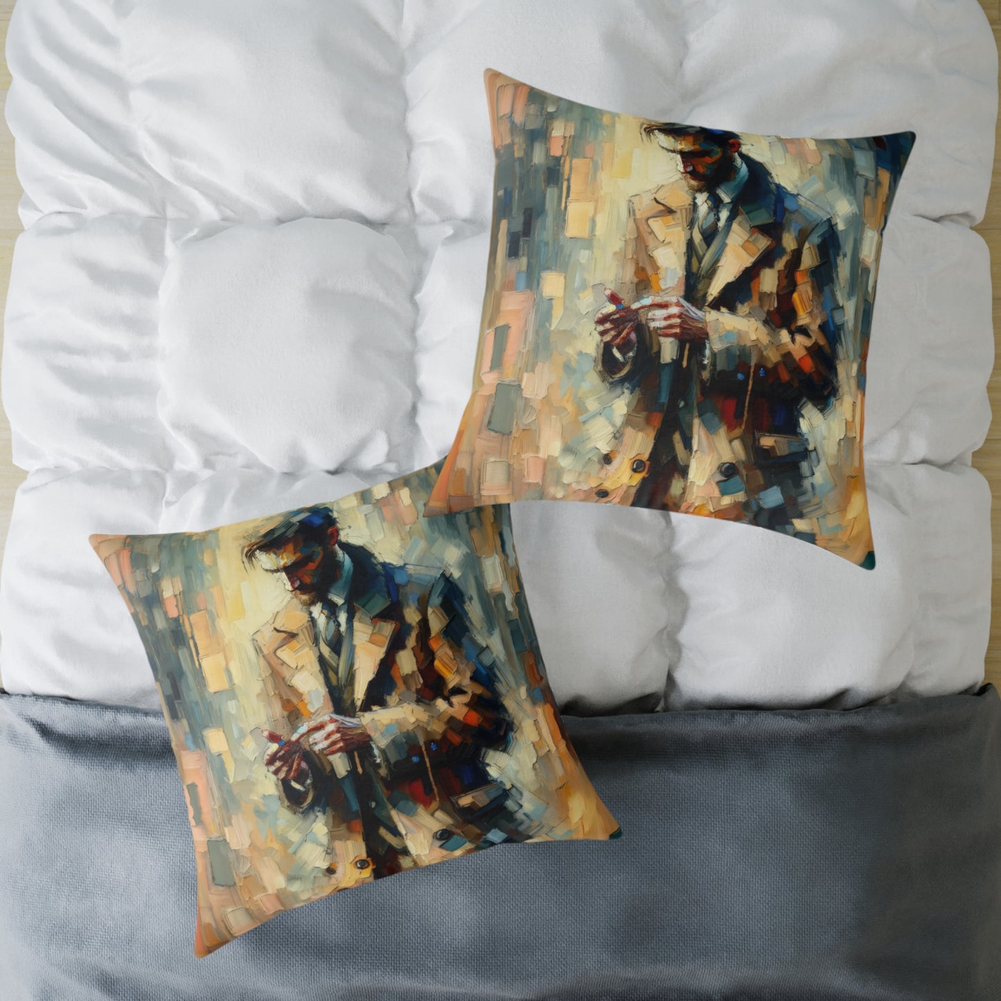 Urban Tachism Encounter Spun Polyester Pillow