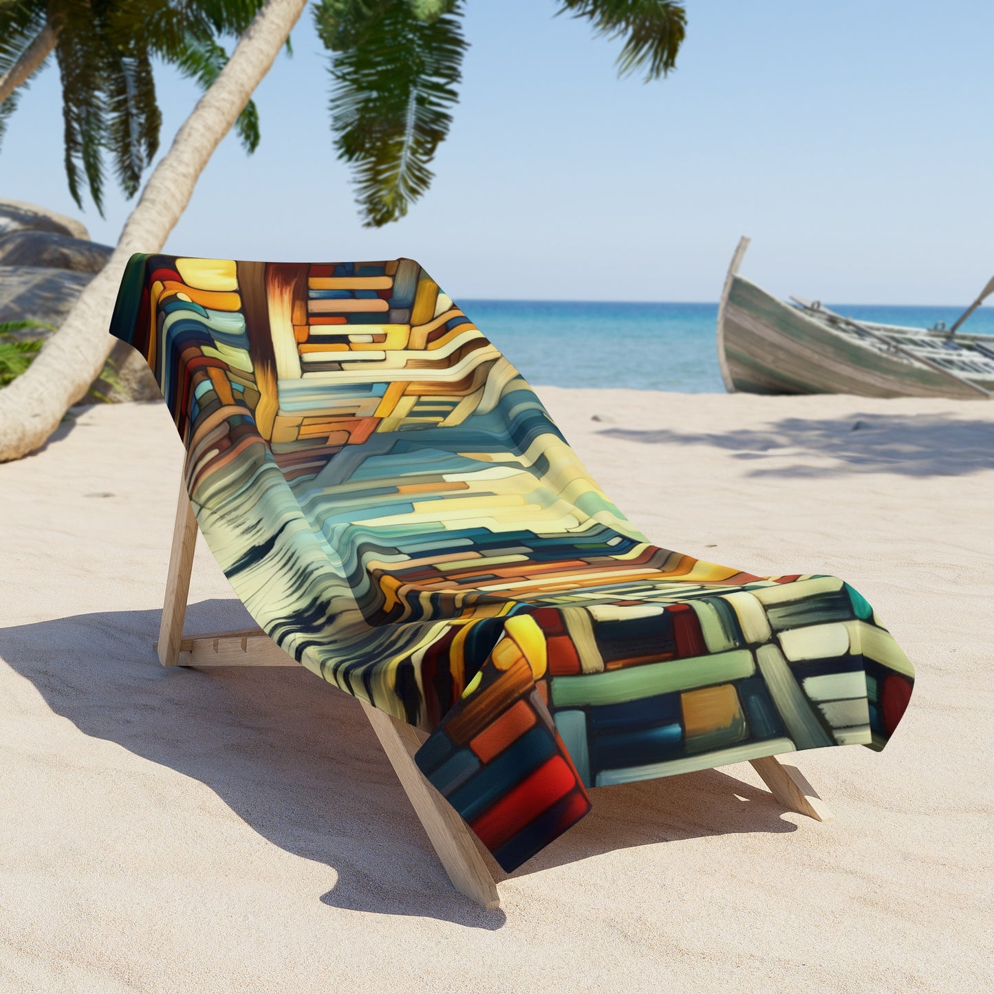 Cobbled Rhythm Heartbeat Beach Towel