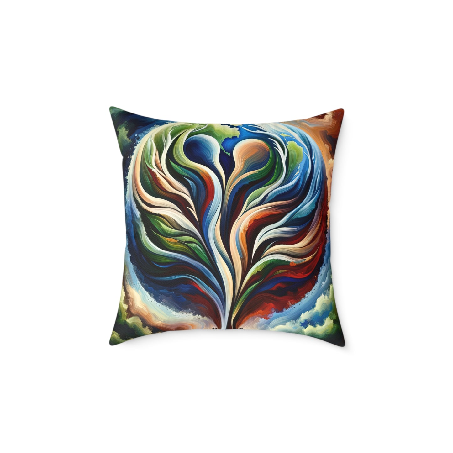 Interconnected Earth Advocates Spun Polyester Pillow
