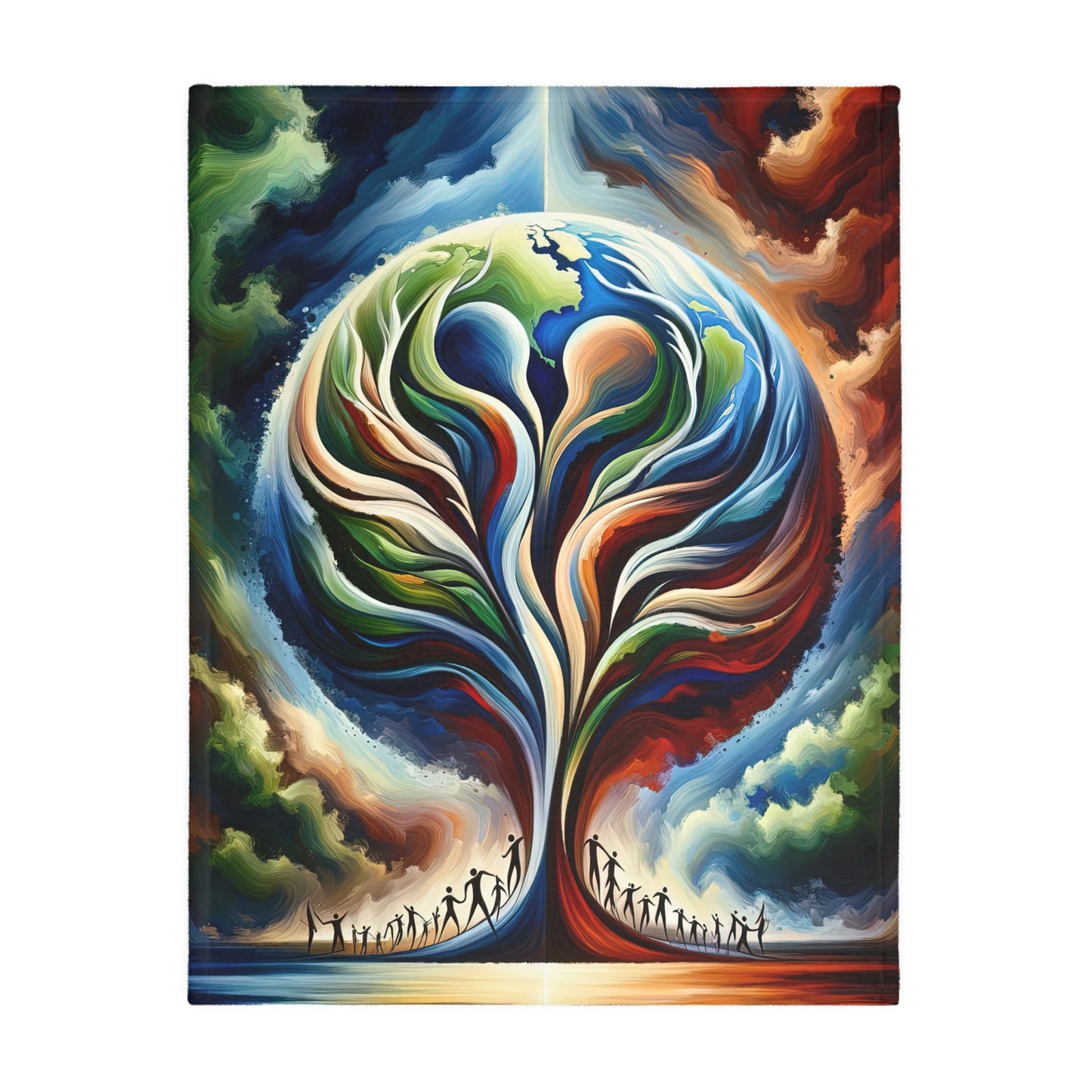 Interconnected Earth Advocates Velveteen Microfiber Blanket (Two-sided print)