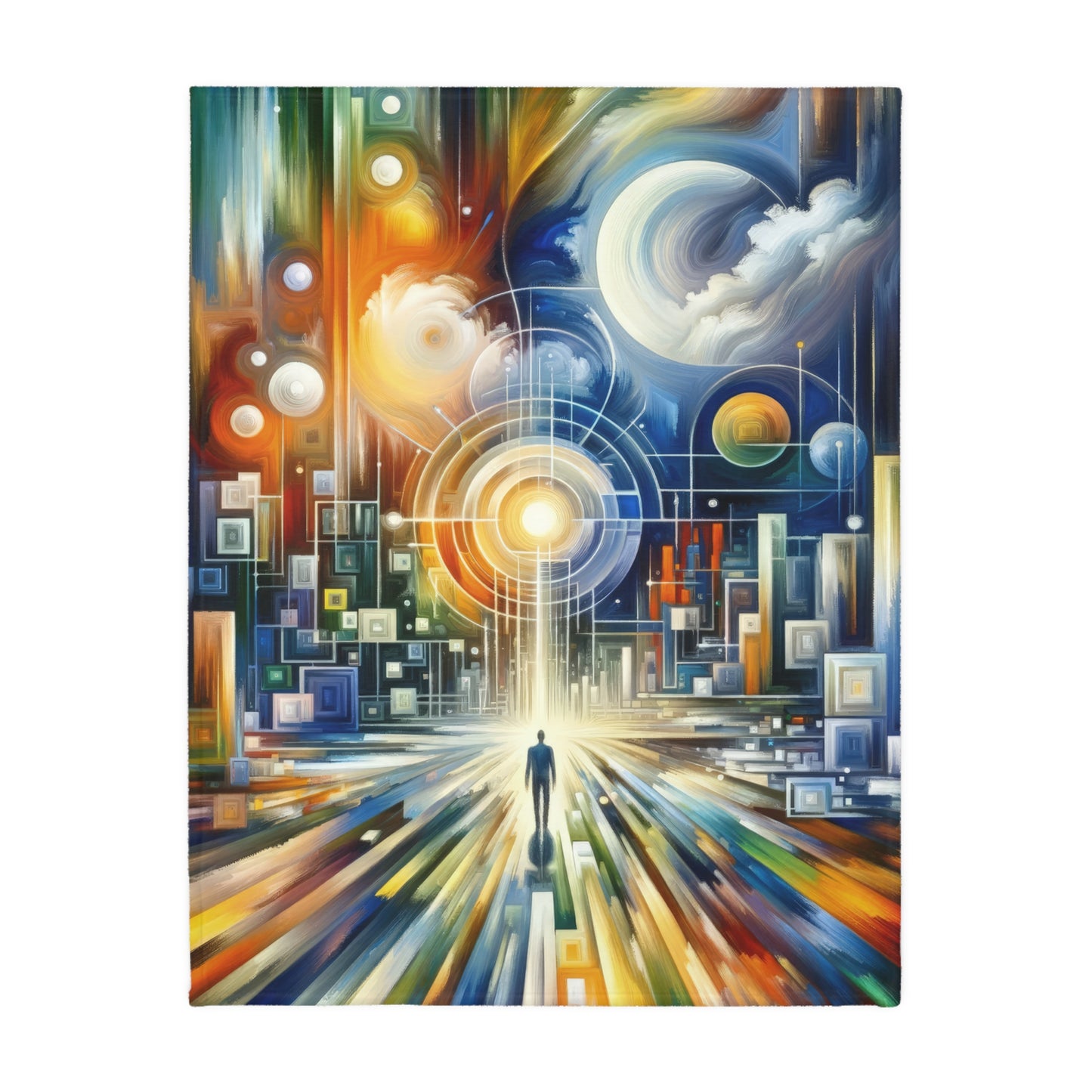 Mindful Megabyte Convergence Velveteen Microfiber Blanket (Two-sided print)