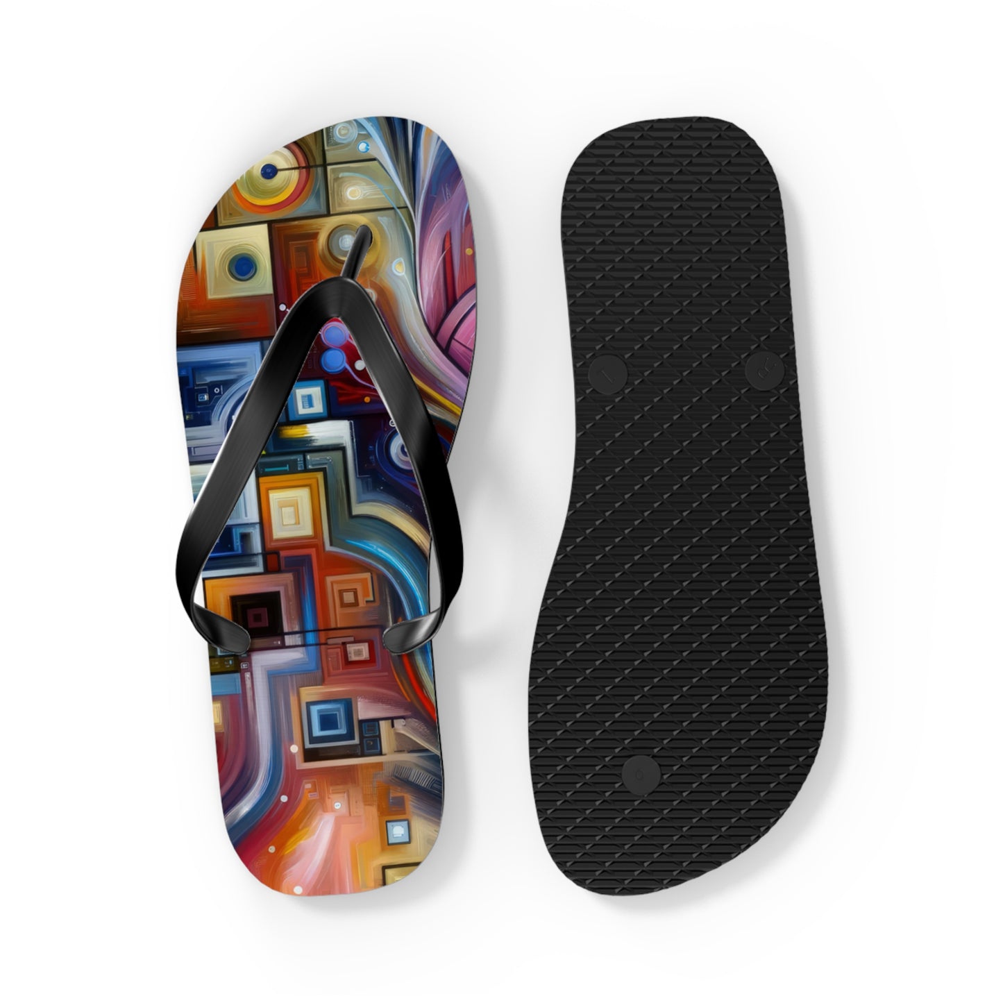 Digital Mindfulness Abstract Flip Flops