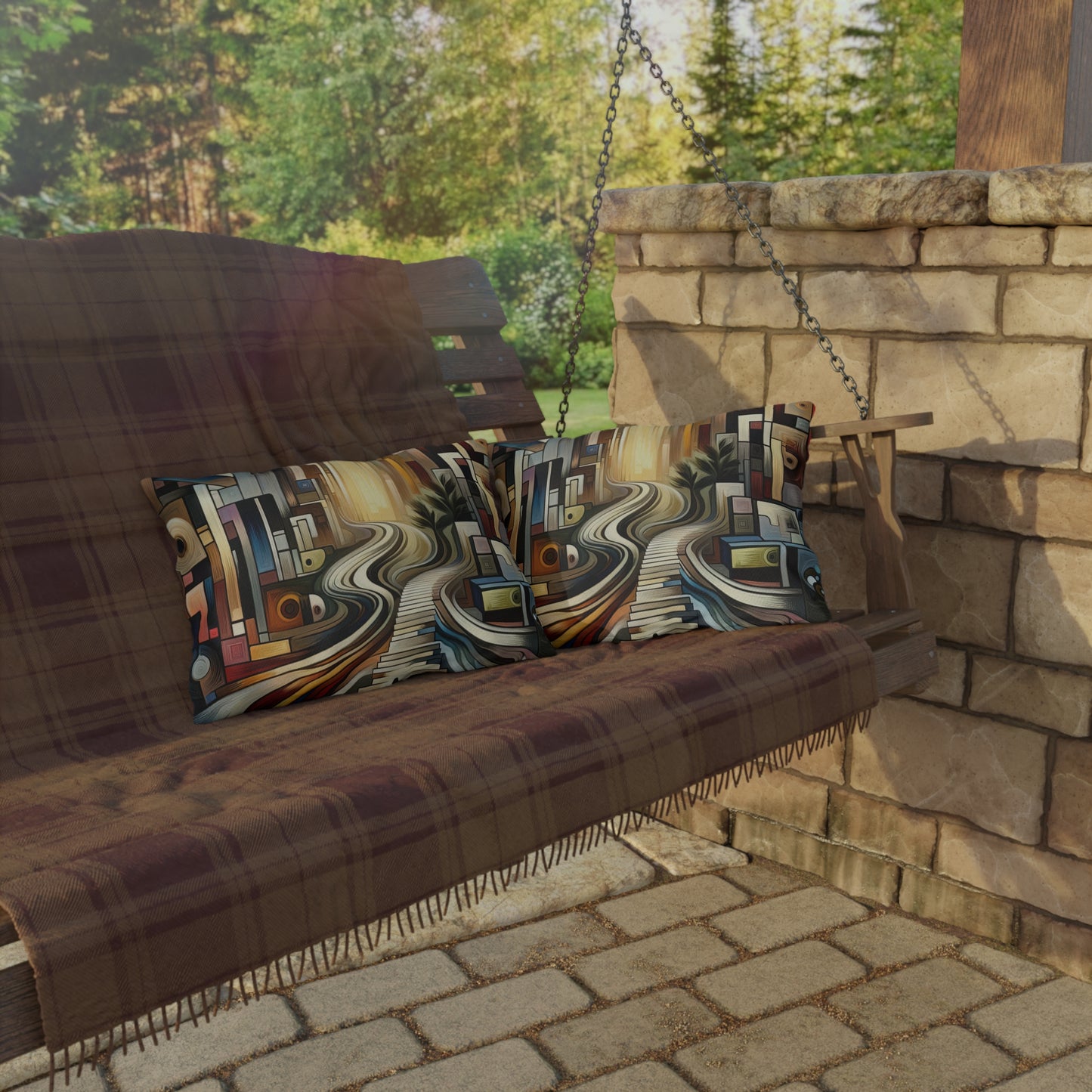 Relatable Journey Abstraction Outdoor Pillows