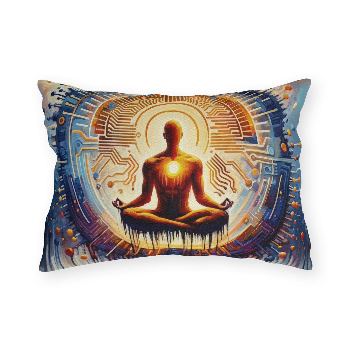 Meditative Technological Fusion Outdoor Pillows