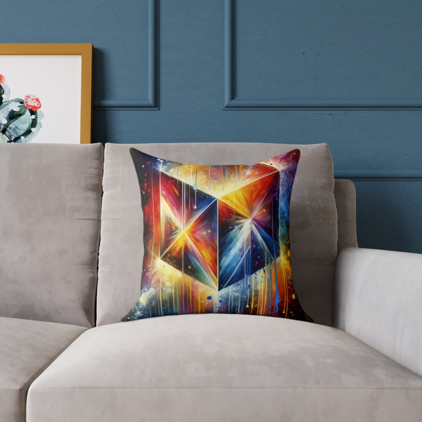 Prismatic Light Spectrum Spun Polyester Pillow
