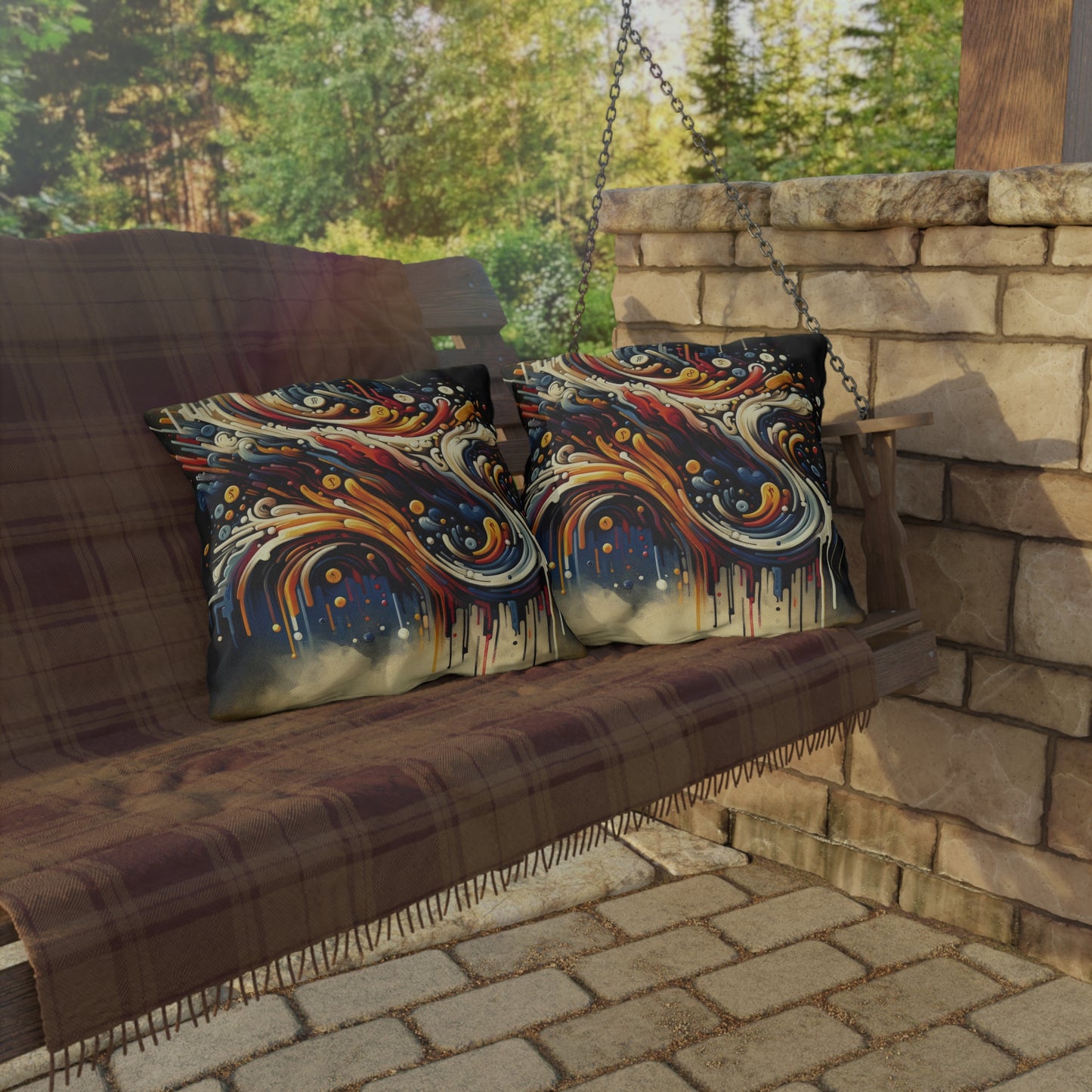 Abstract Financial Flux Outdoor Pillows
