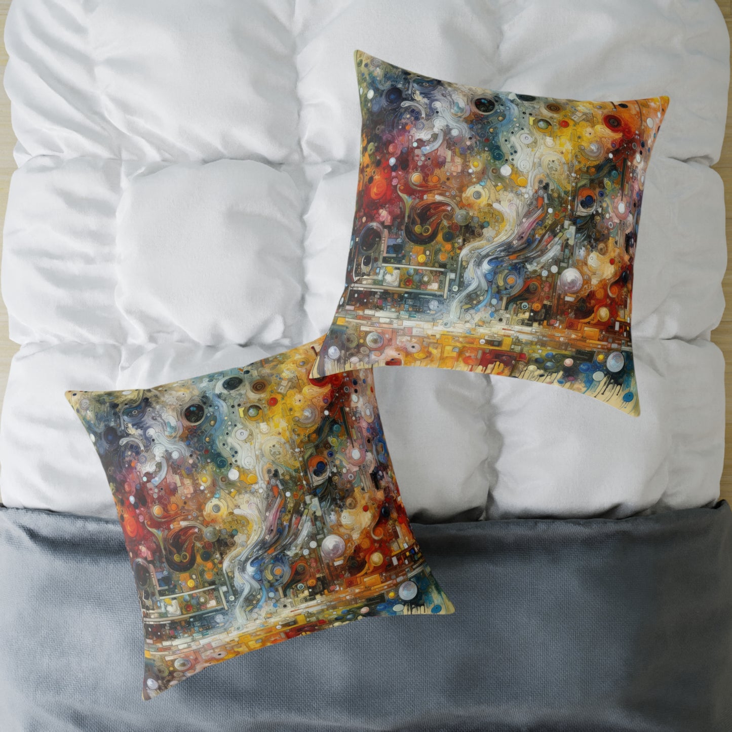 Perception Mosaic Abstract Spun Polyester Pillow