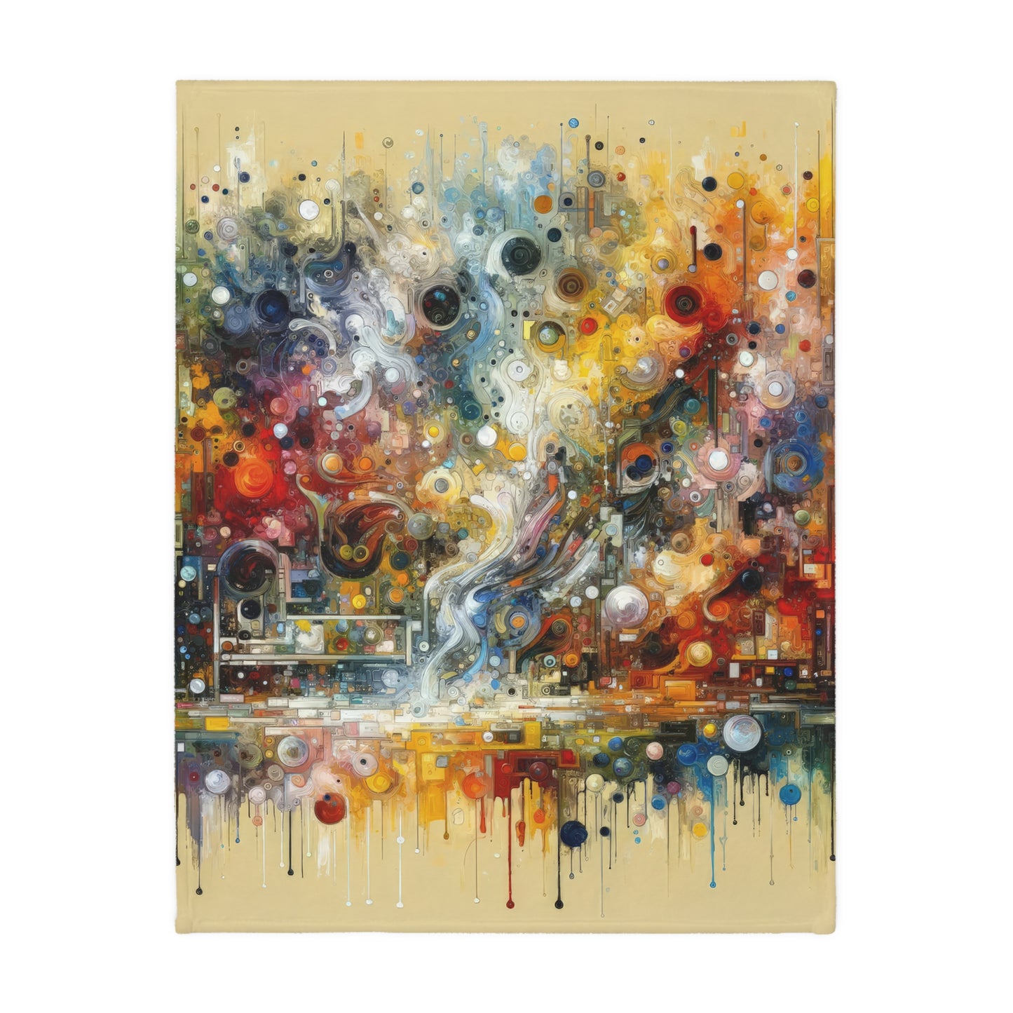 Perception Mosaic Abstract Velveteen Microfiber Blanket (Two-sided print)