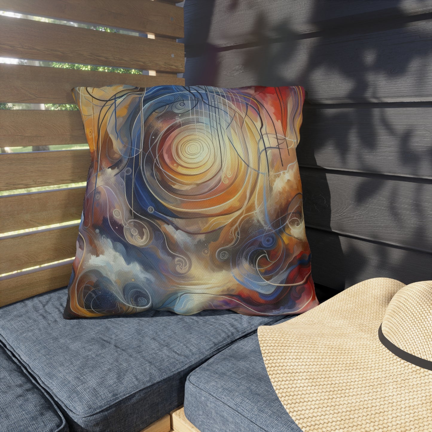 Presence Anchored Tachism Outdoor Pillows