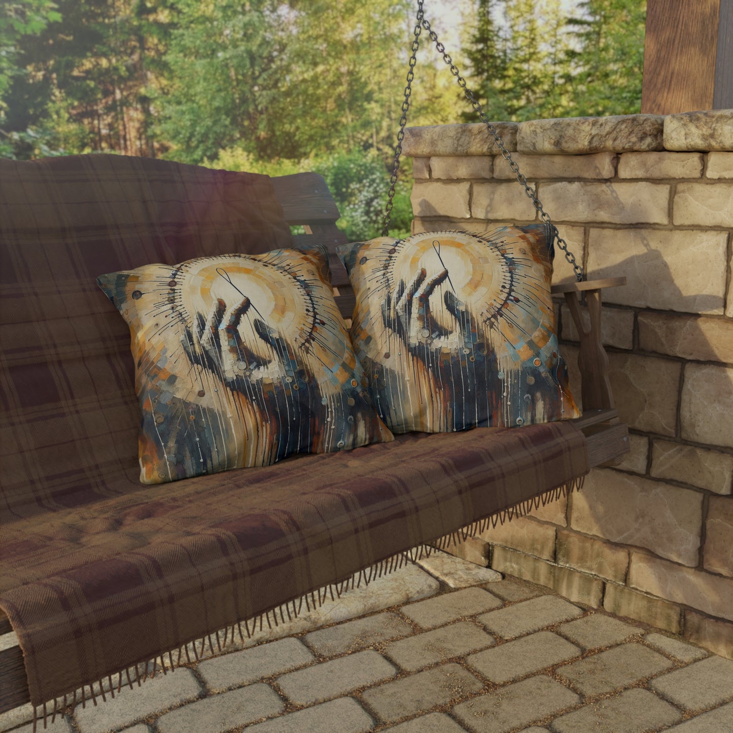 Sovereign Reflective Tachism Outdoor Pillows