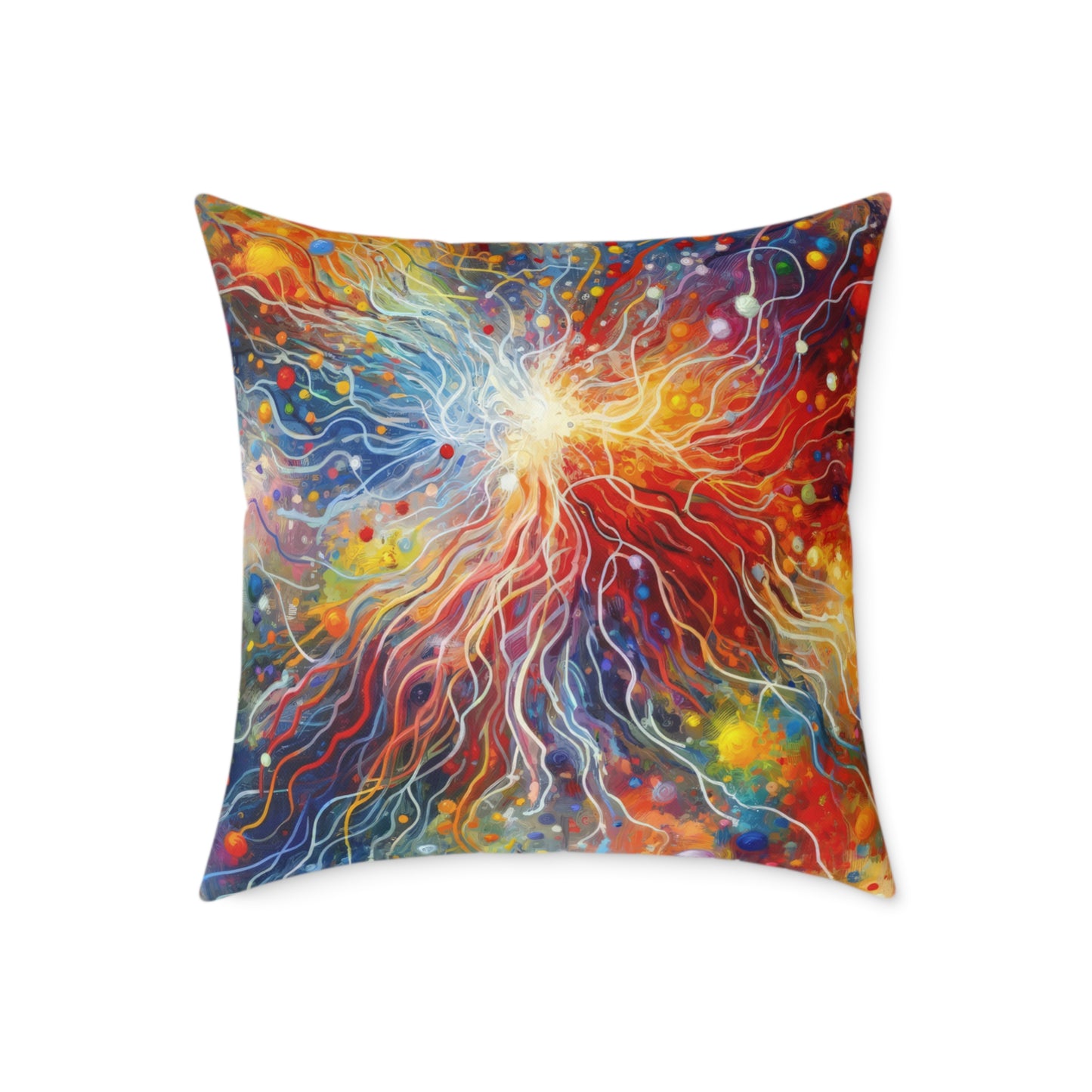 Emotive Yarn Explosion Spun Polyester Pillow