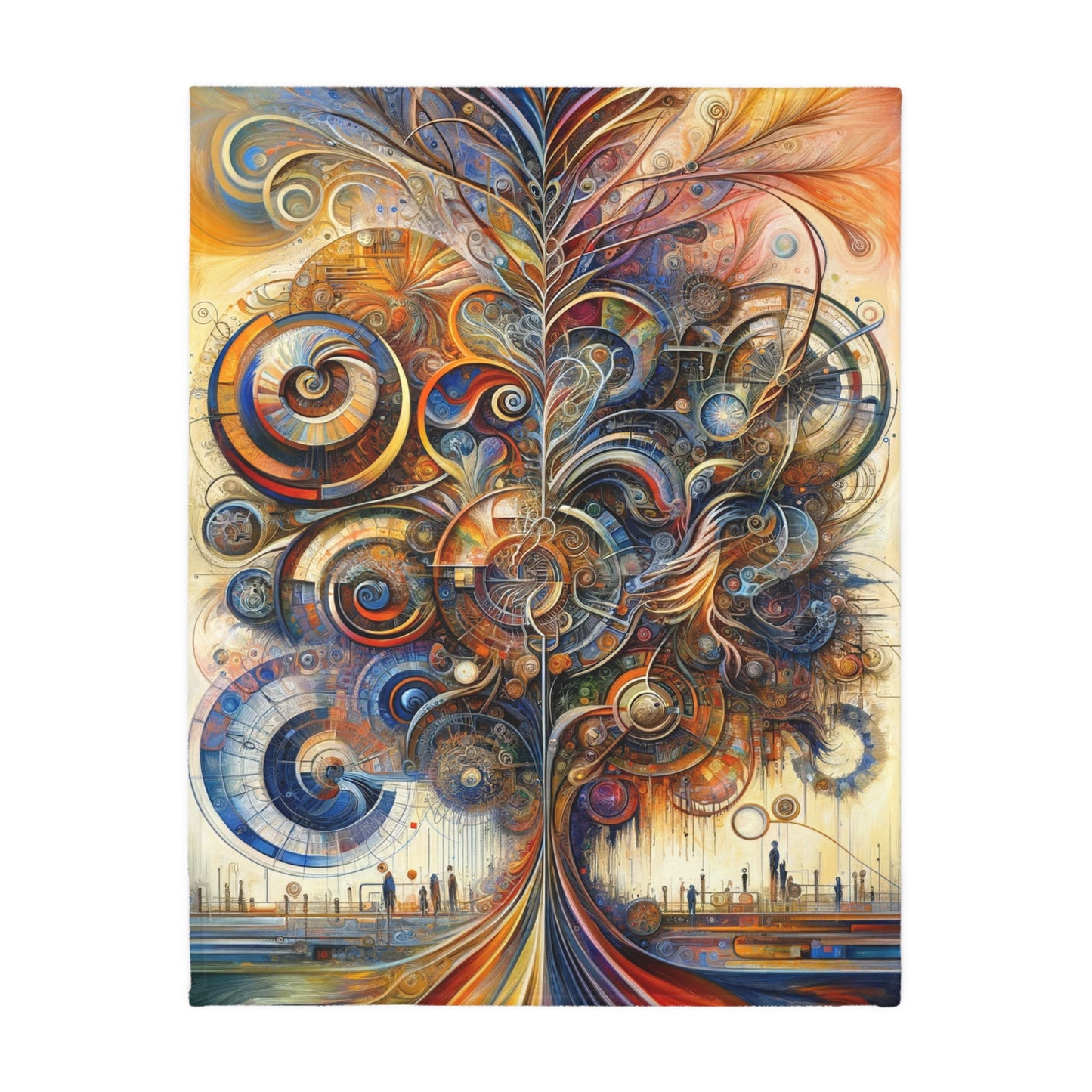 Ethos Web Abstract Velveteen Microfiber Blanket (Two-sided print)