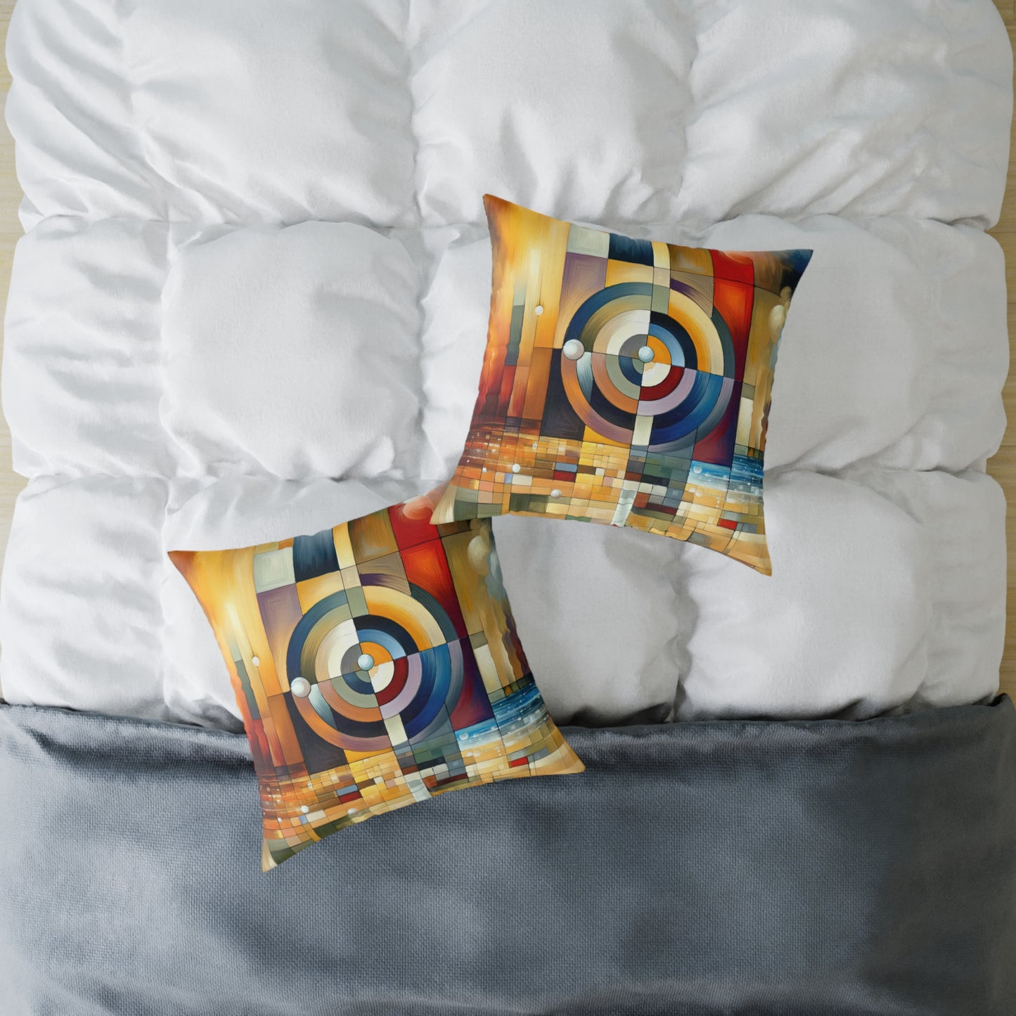 Oneness Through Tachism Spun Polyester Pillow